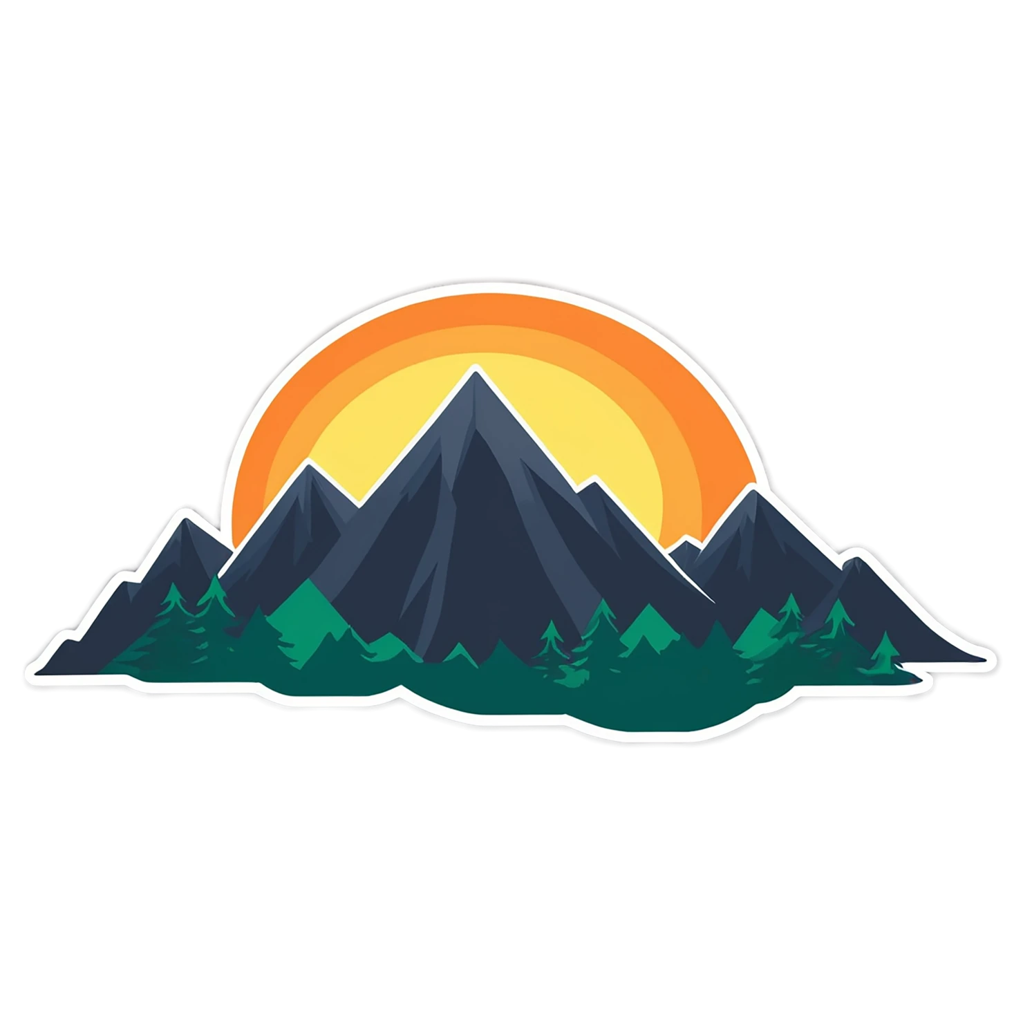 Mountain cute sticker isolated on transparent background #19958