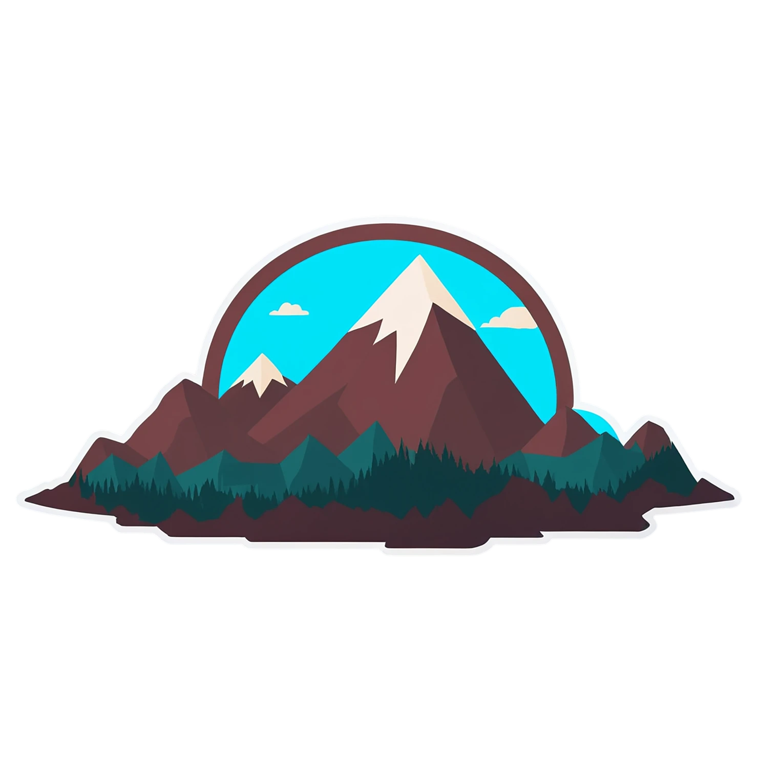 Mountain cute sticker isolated on transparent background #19960