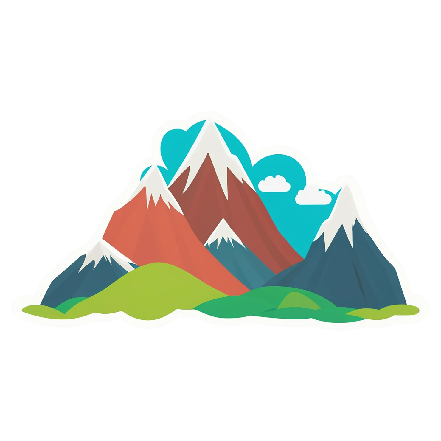 Mountain cute sticker isolated on transparent background #19961