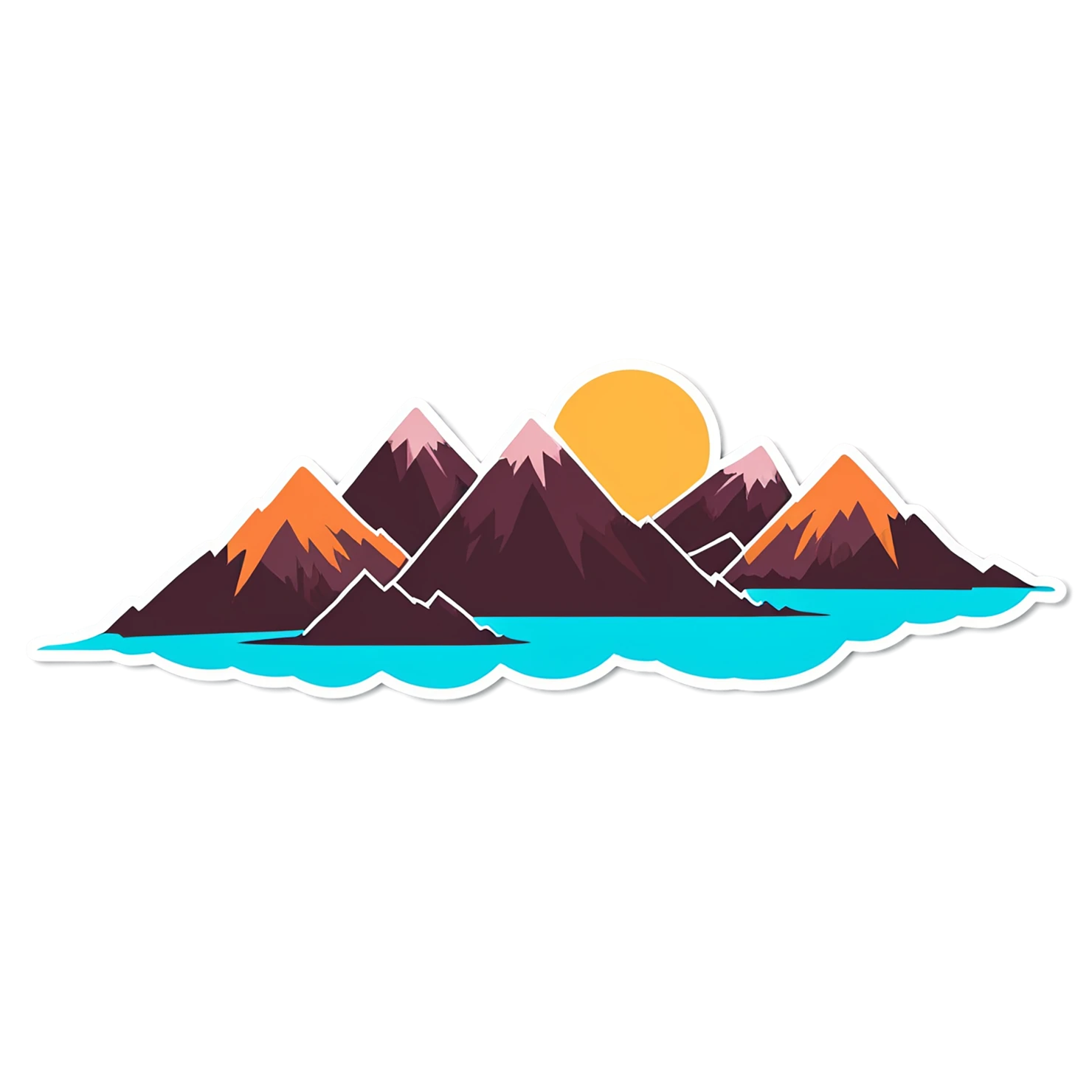 Mountain cute sticker isolated on transparent background #19965