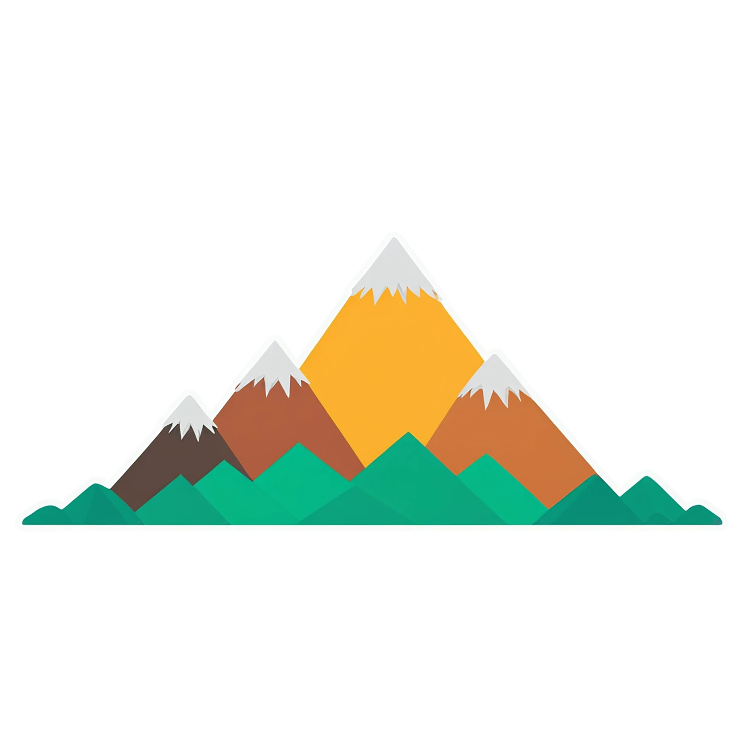 Mountain cute sticker isolated on transparent background #19972