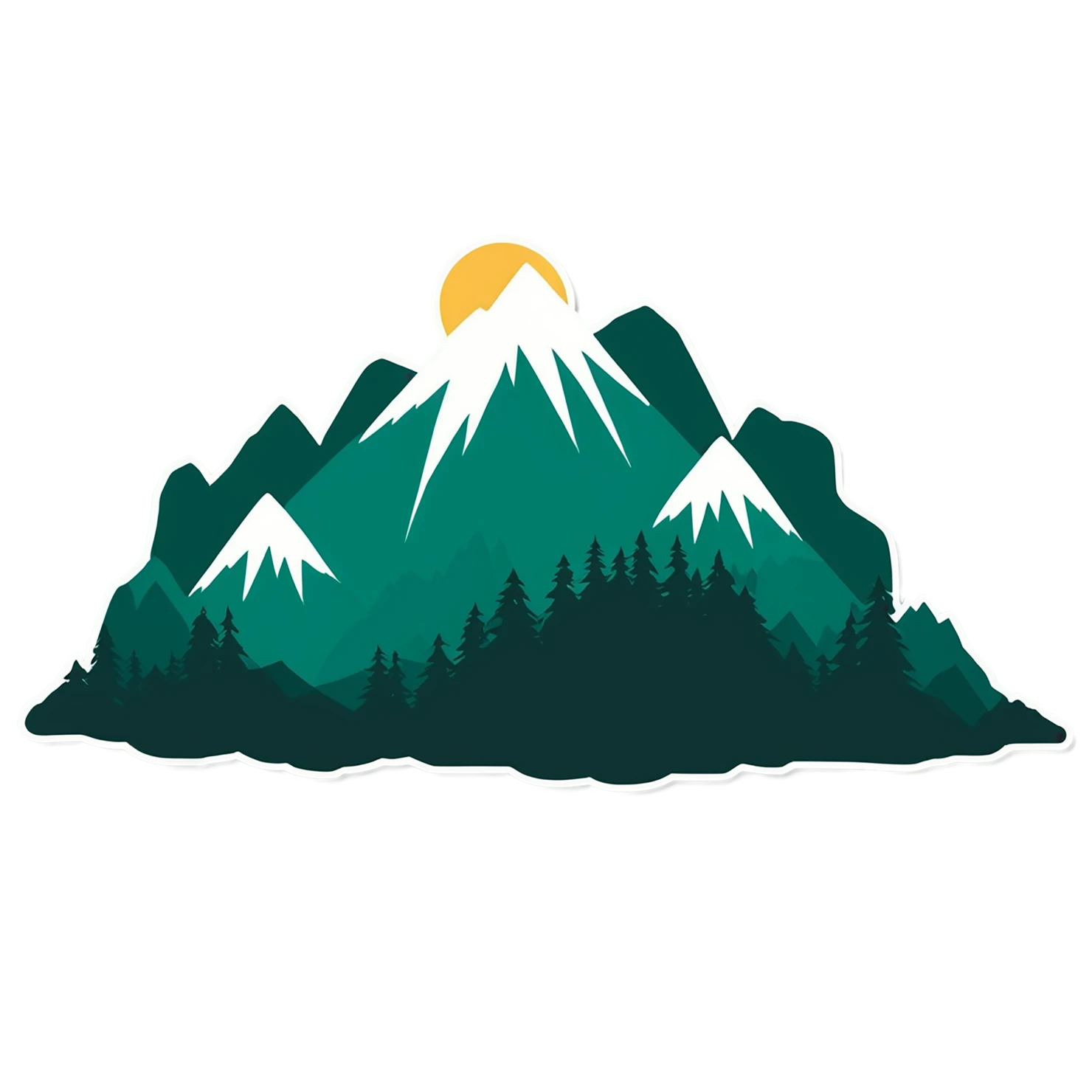 Mountain cute sticker isolated on transparent background #19974