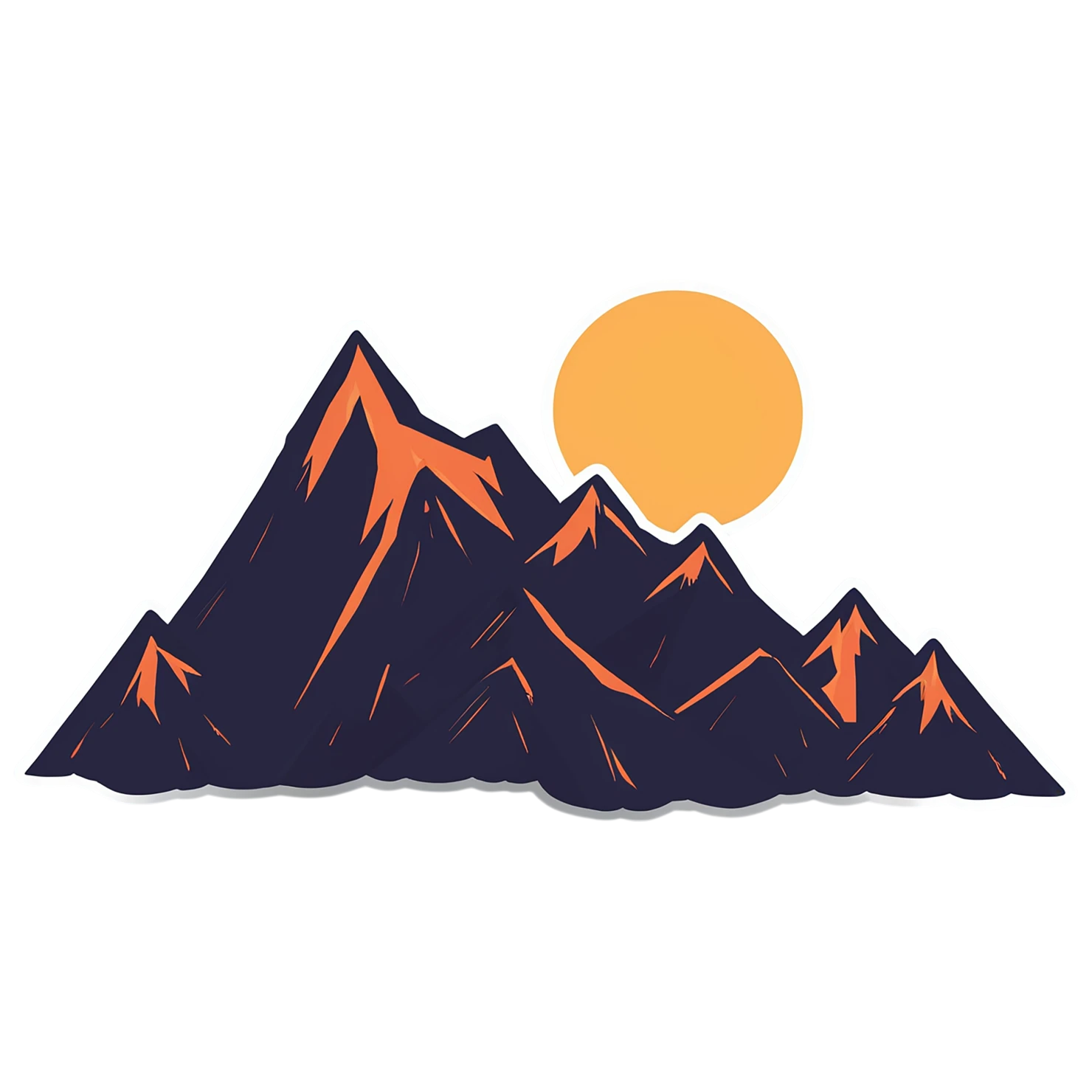 Mountain cute sticker isolated on transparent background #19979