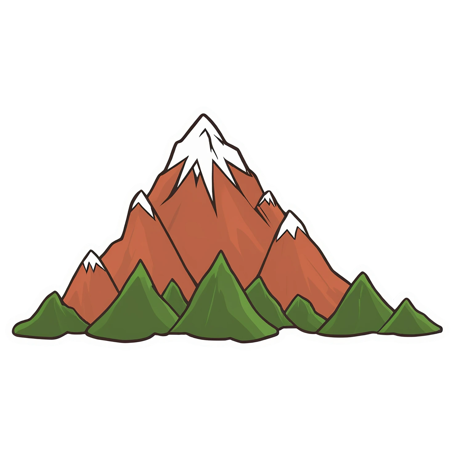 Mountain cute sticker isolated on transparent background #19984