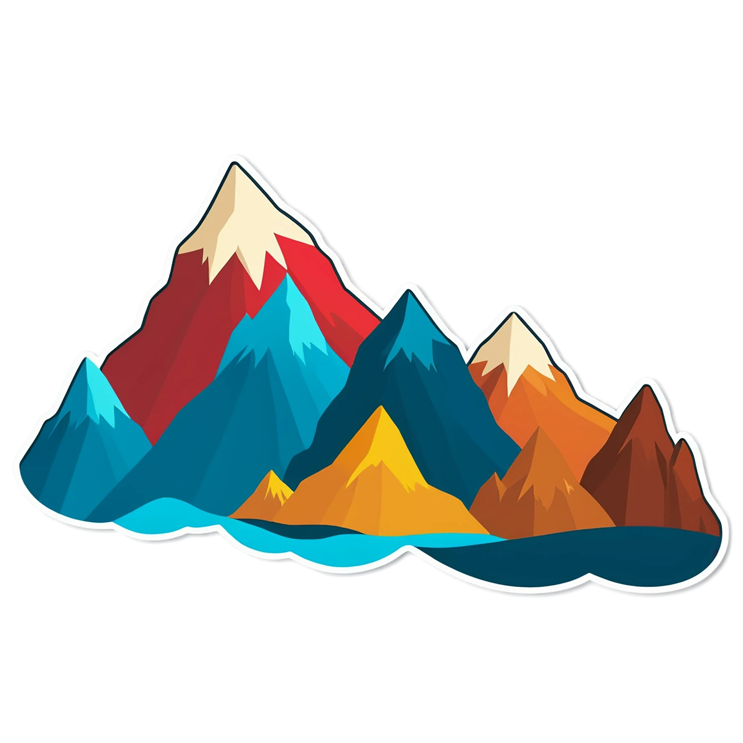 Mountain cute sticker isolated on transparent background #19986