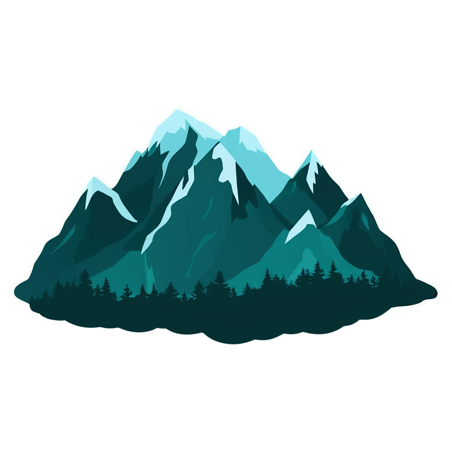 Mountain cute sticker isolated on transparent background #19988