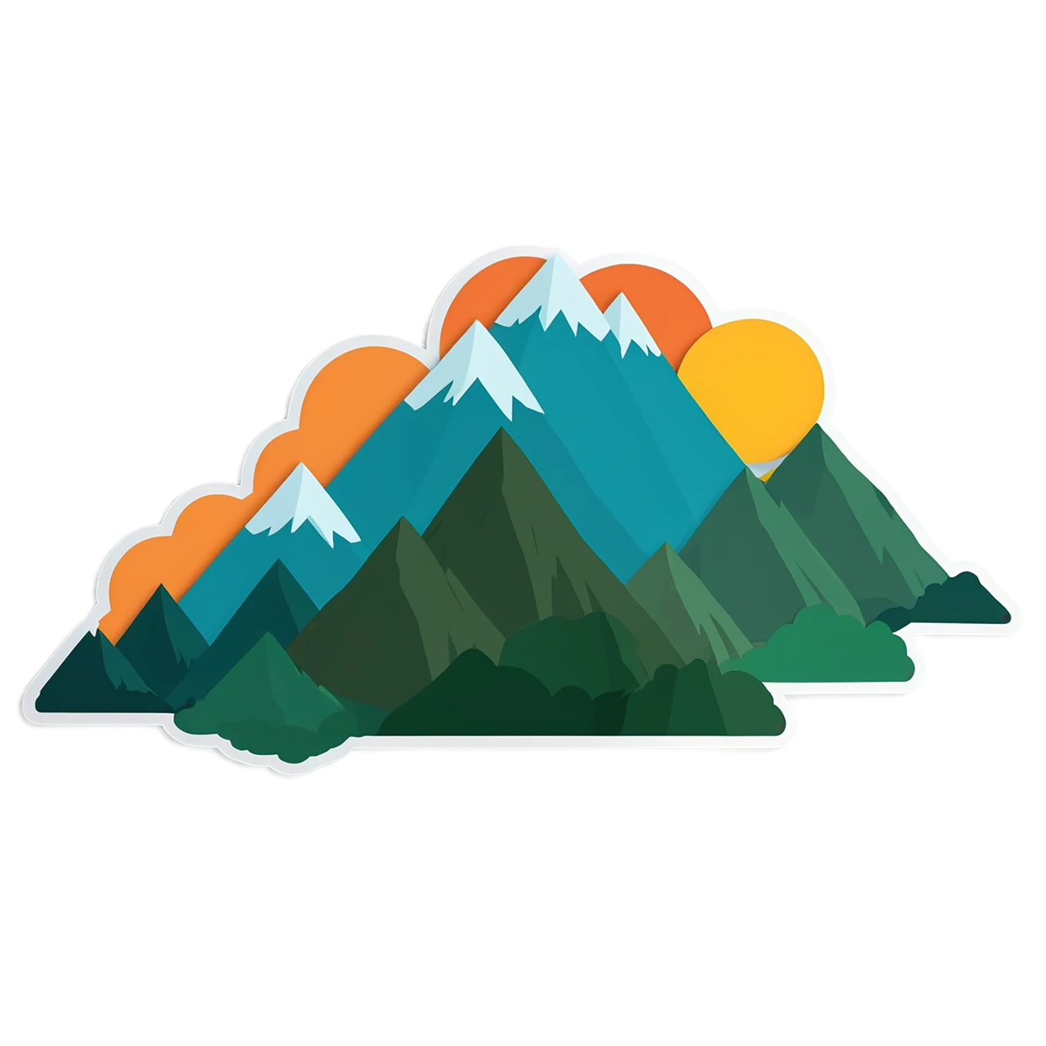 Mountain cute sticker isolated on transparent background #19996