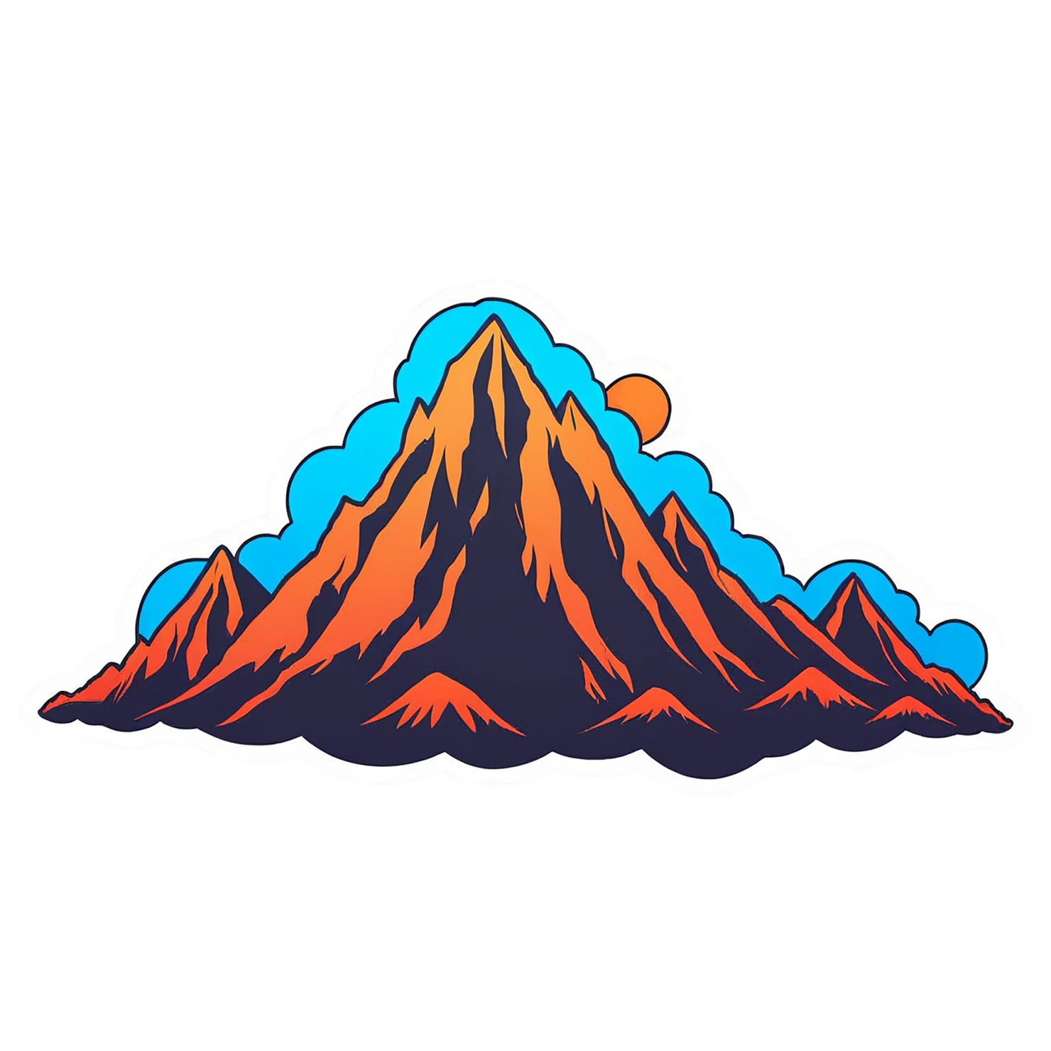 Mountain cute sticker isolated on transparent background #19997
