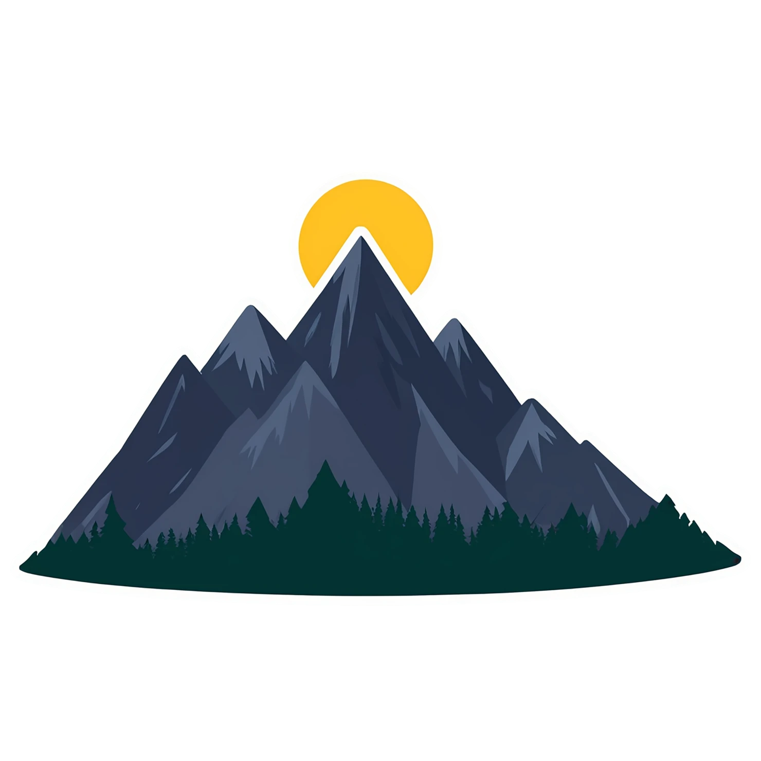 Mountain cute sticker isolated on transparent background #19998