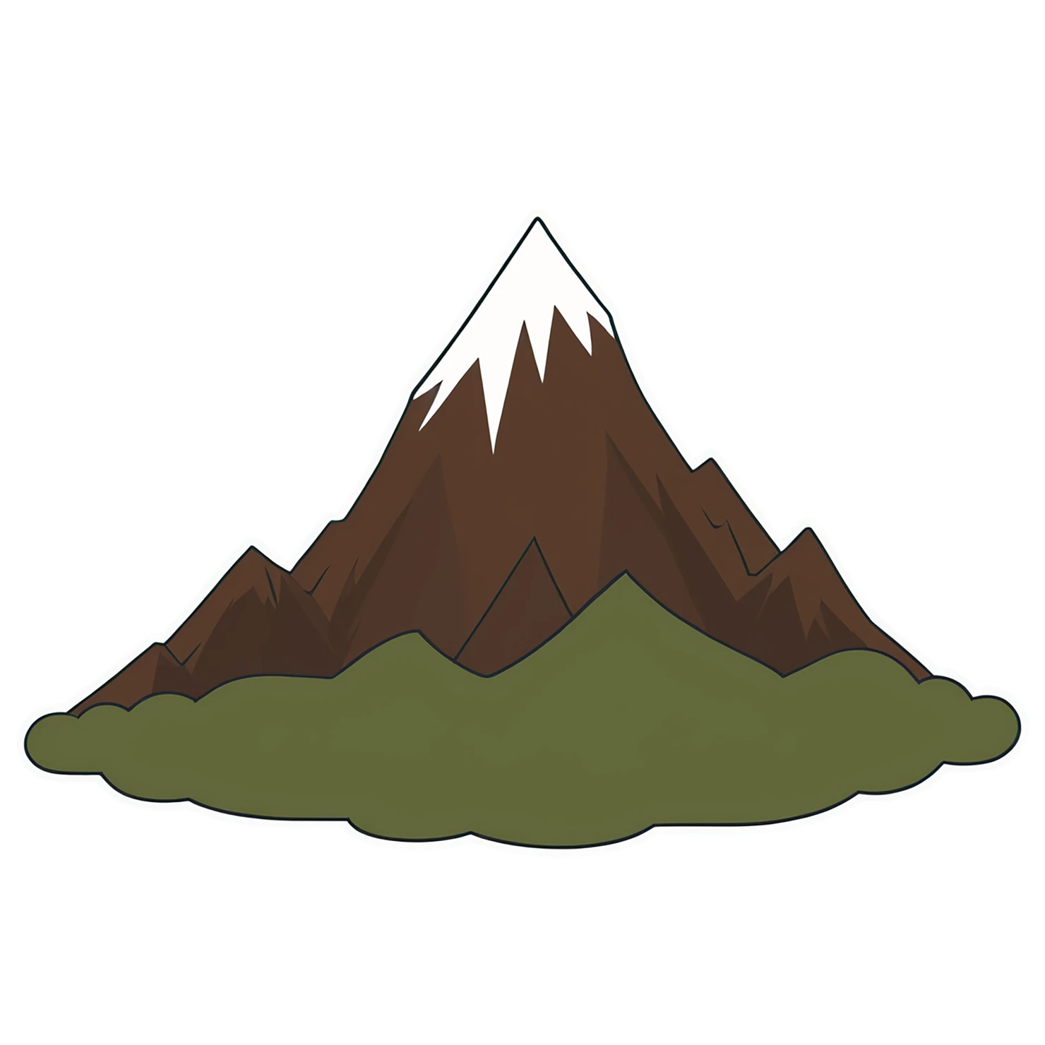 Mountain cute sticker isolated on transparent background #20001