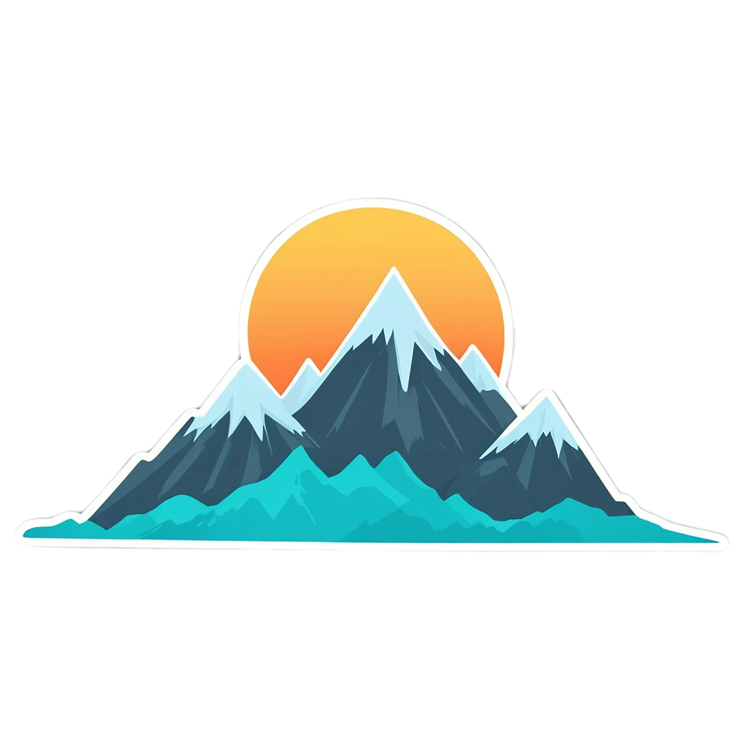 Mountain cute sticker isolated on transparent background #20003