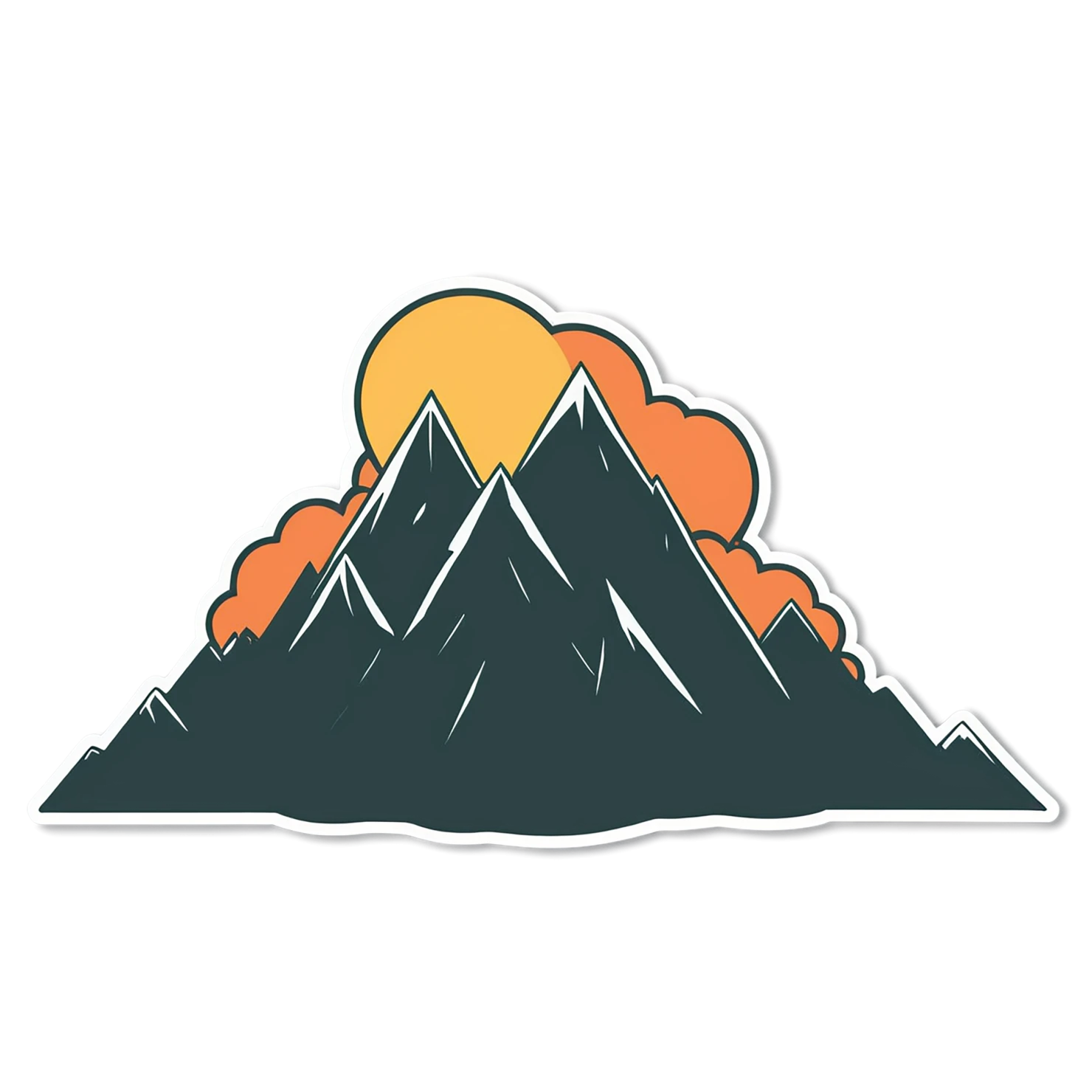 Mountain cute sticker isolated on transparent background #20007