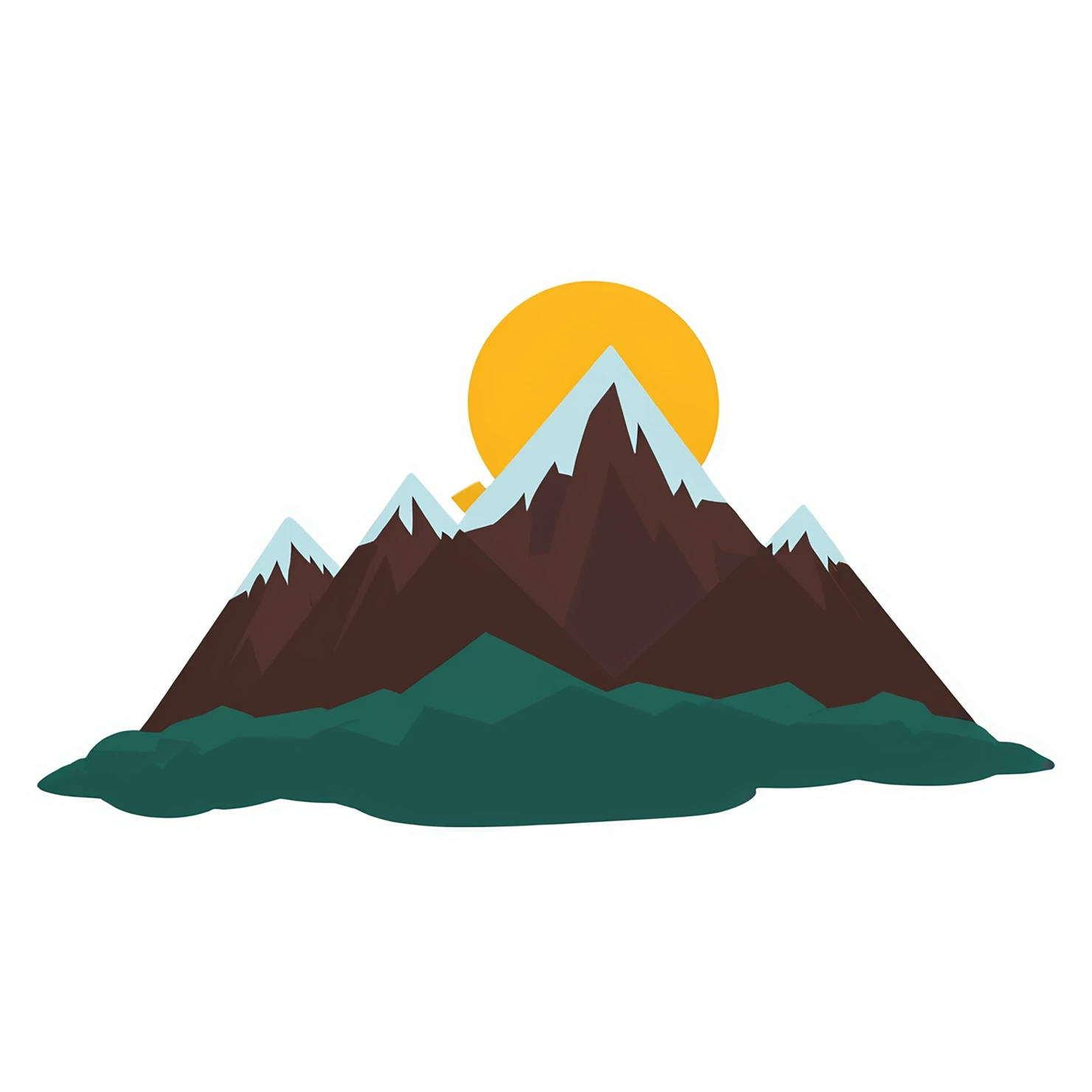 Mountain cute sticker isolated on transparent background #20010