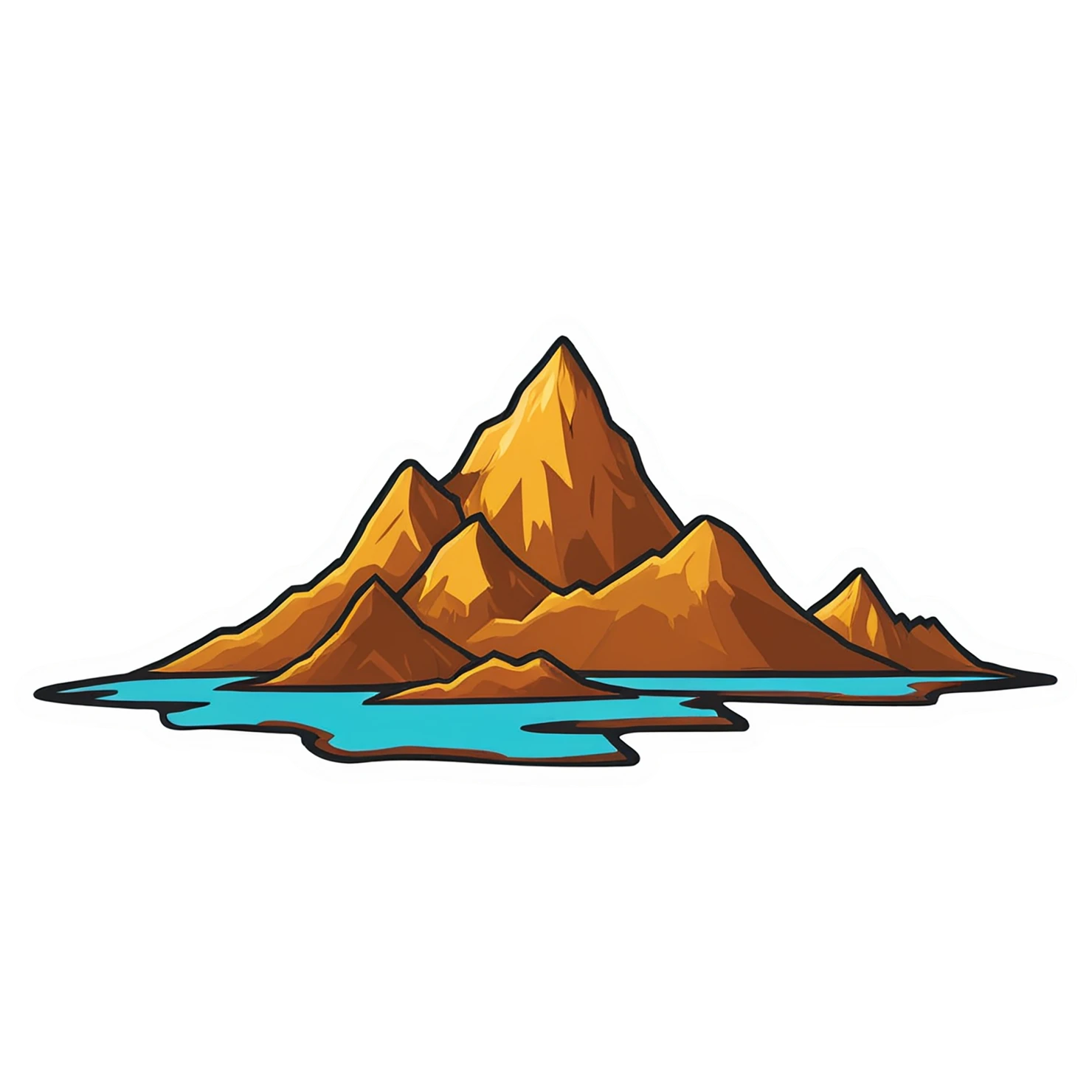 Mountain cute sticker isolated on transparent background #20035