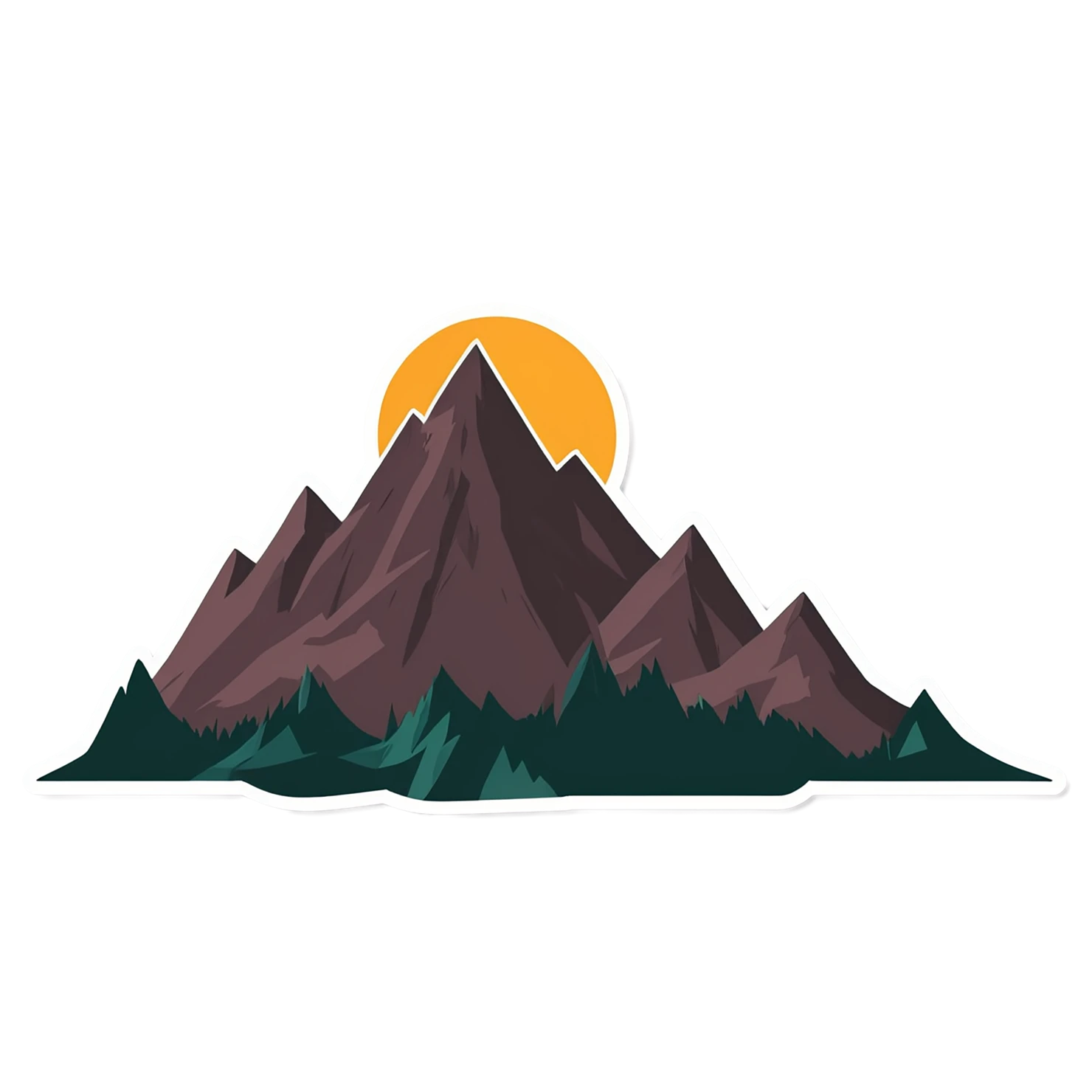 Mountain cute sticker isolated on transparent background #20037