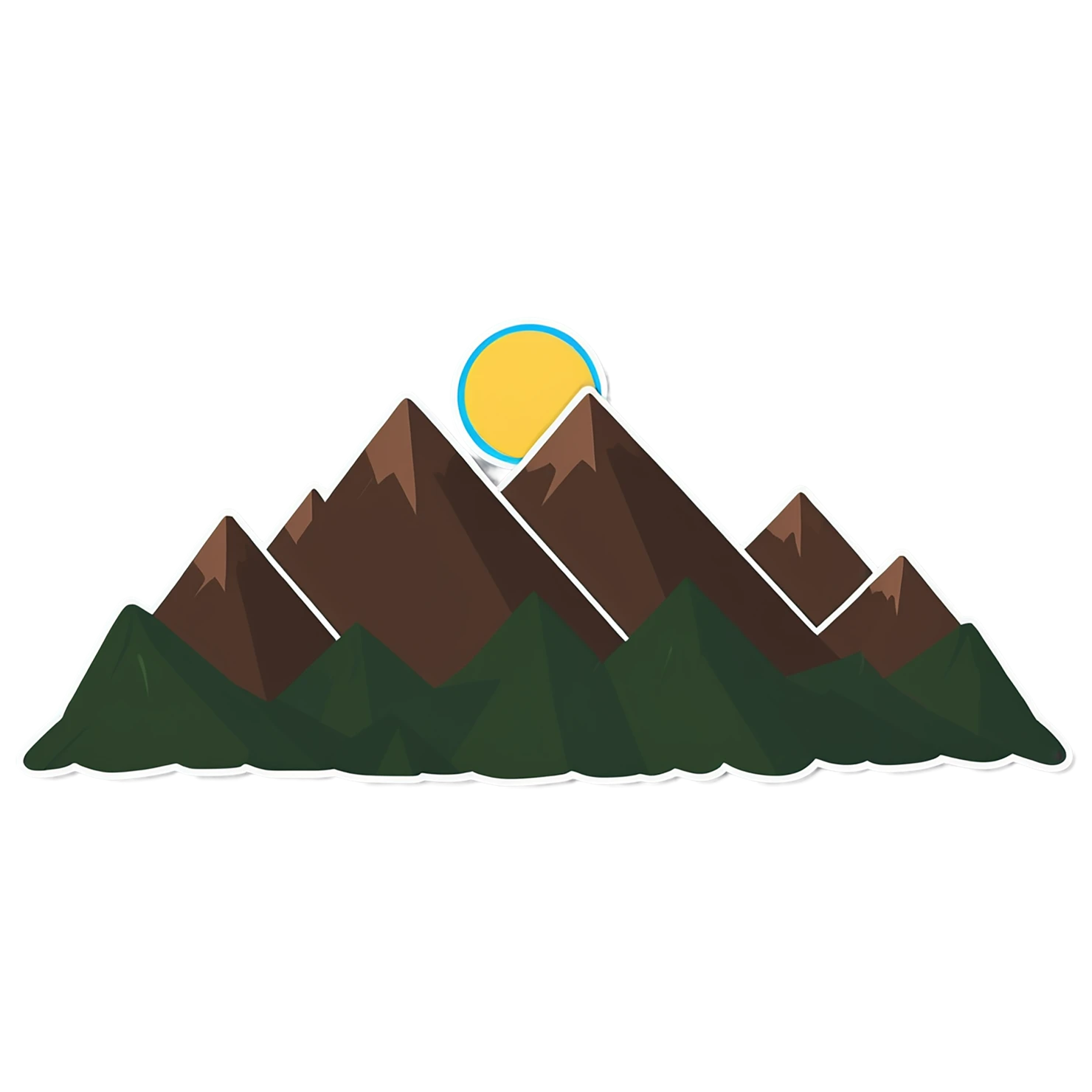Mountain cute sticker isolated on transparent background #20039