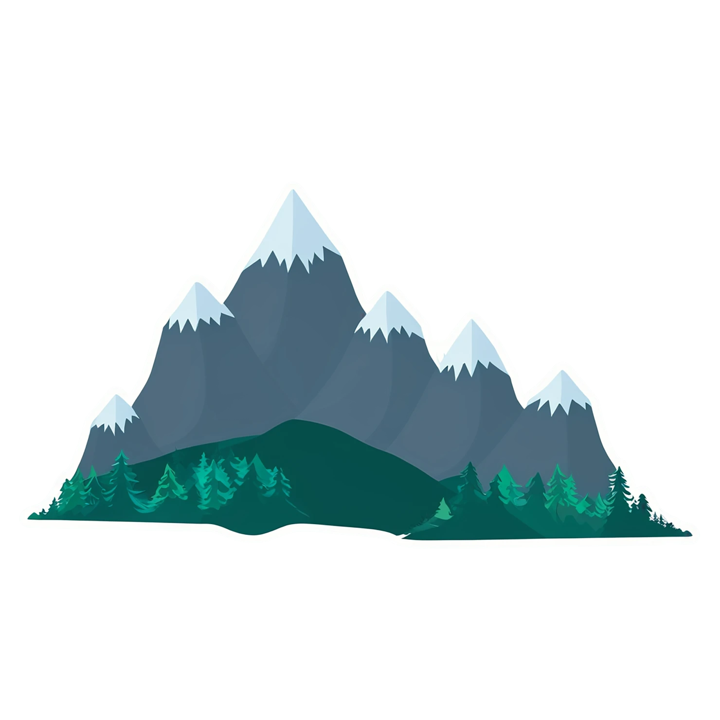 Mountain cute sticker isolated on transparent background #20040