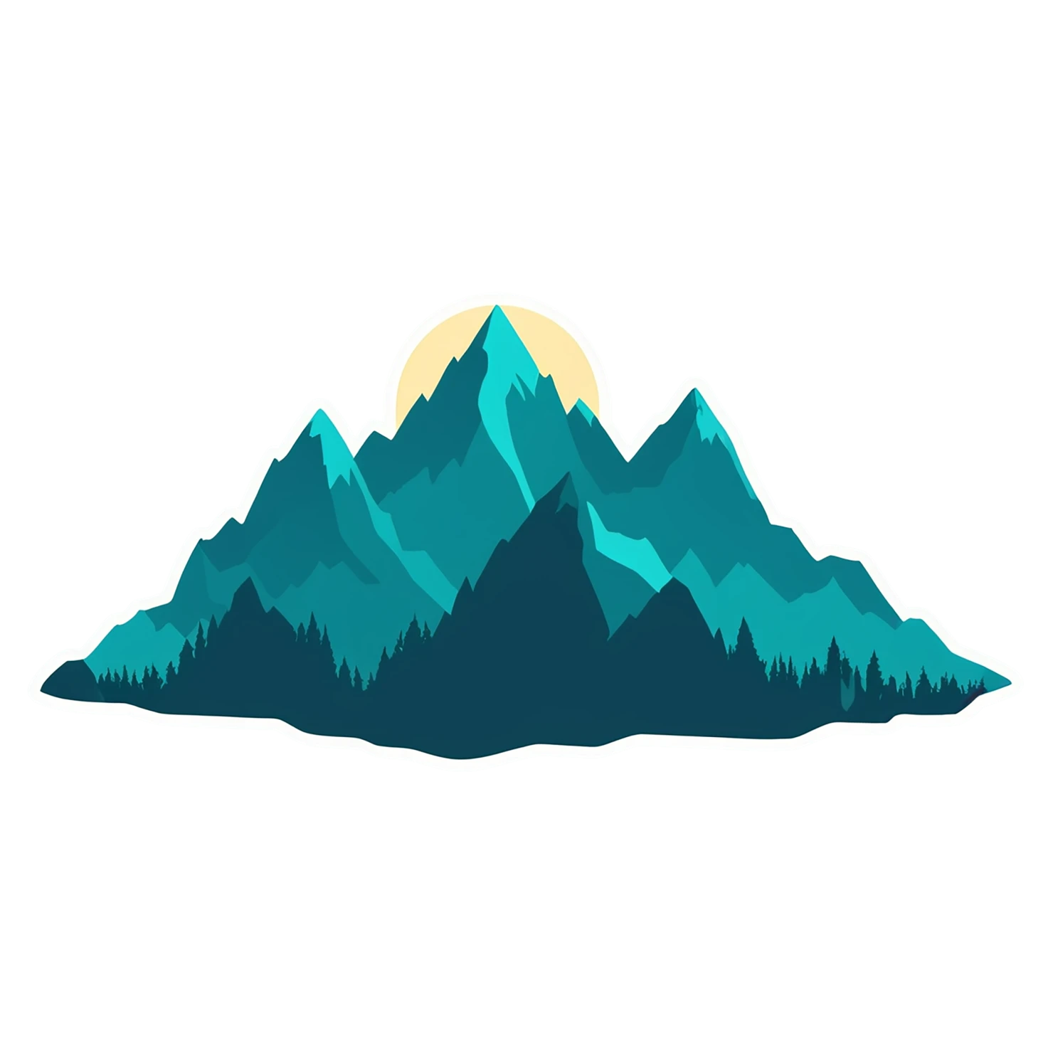 Mountain cute sticker isolated on transparent background #20042