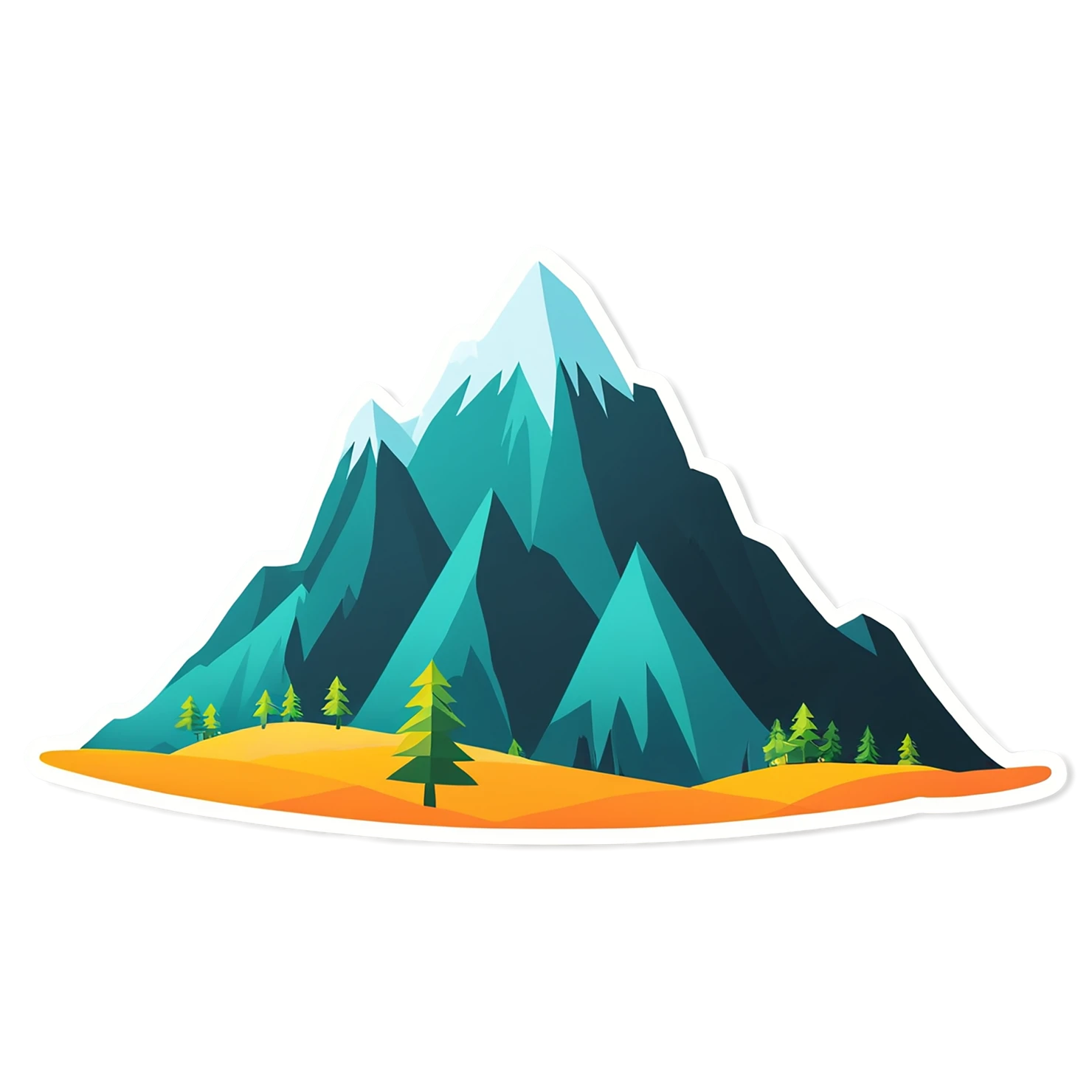 Mountain cute sticker isolated on transparent background #20043