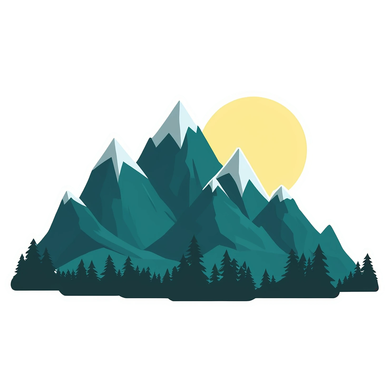 Mountain cute sticker isolated on transparent background #20047