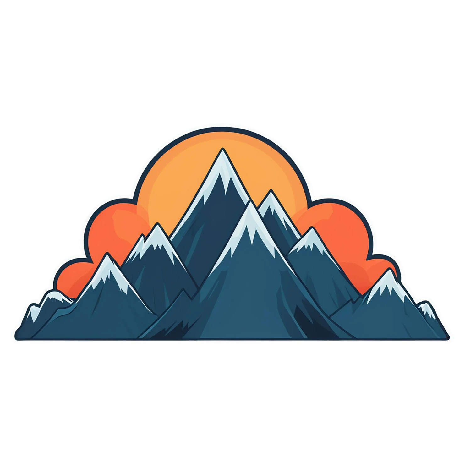 Mountain cute sticker isolated on transparent background #20057
