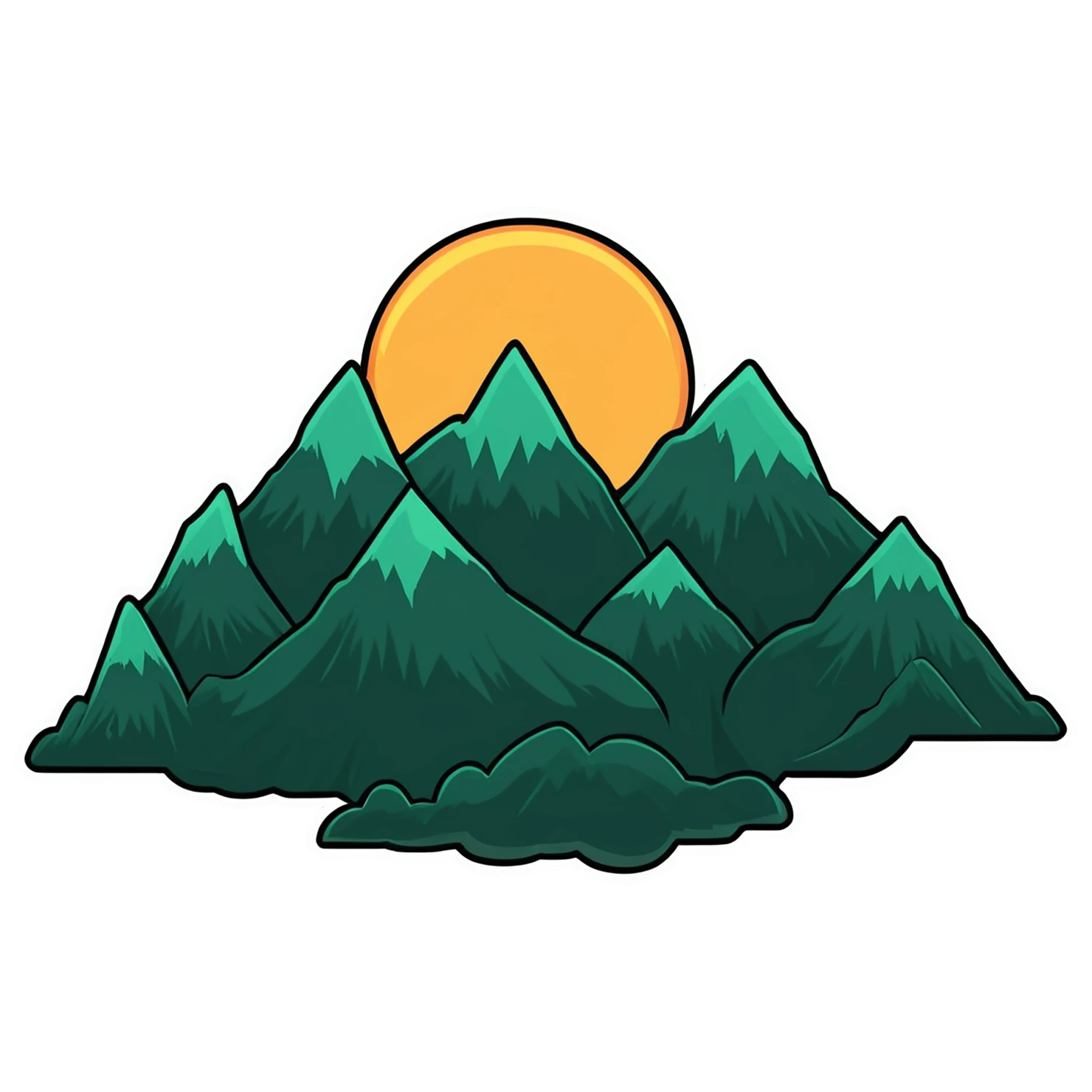 Mountain cute sticker isolated on transparent background #20066