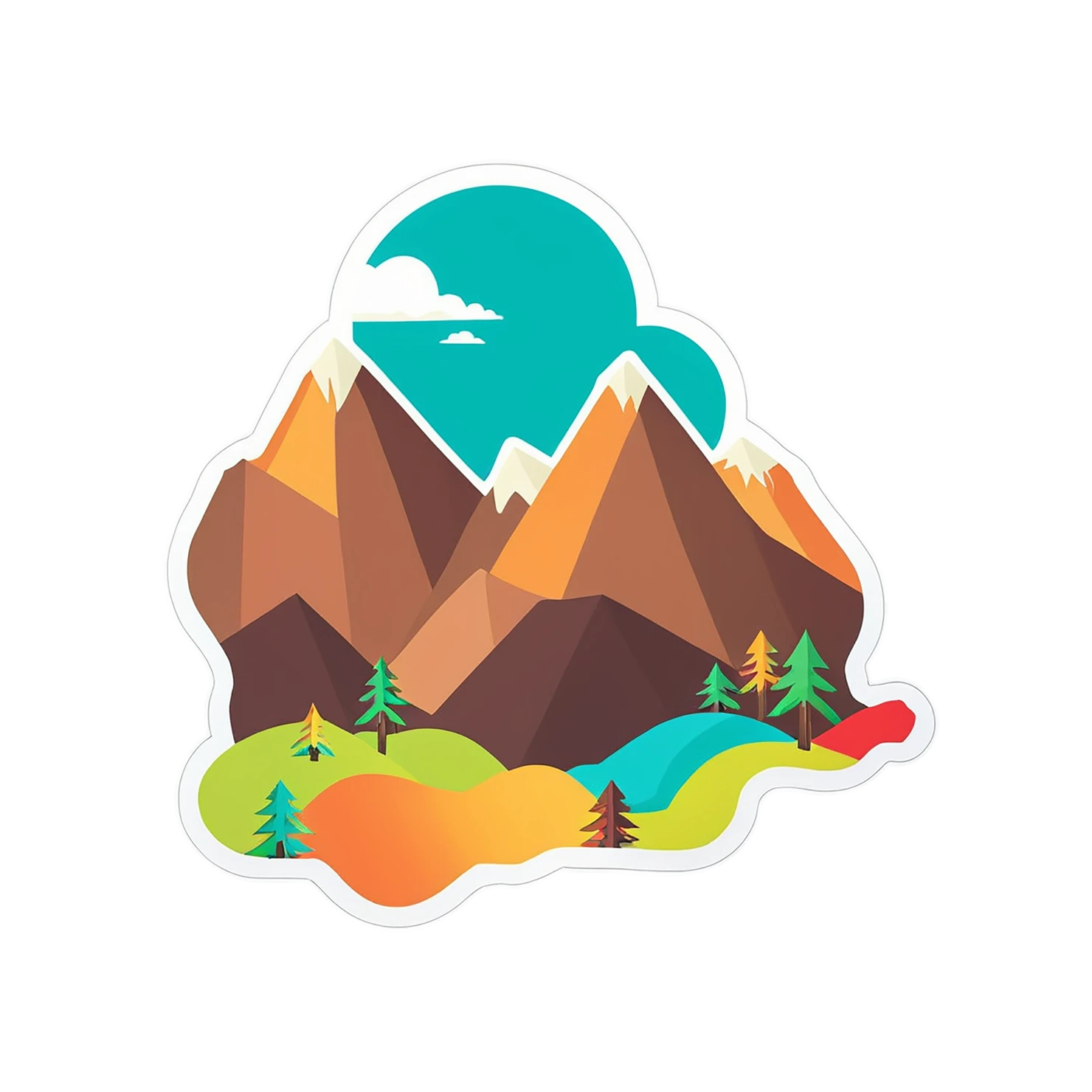 Mountain cute sticker isolated on transparent background #20096