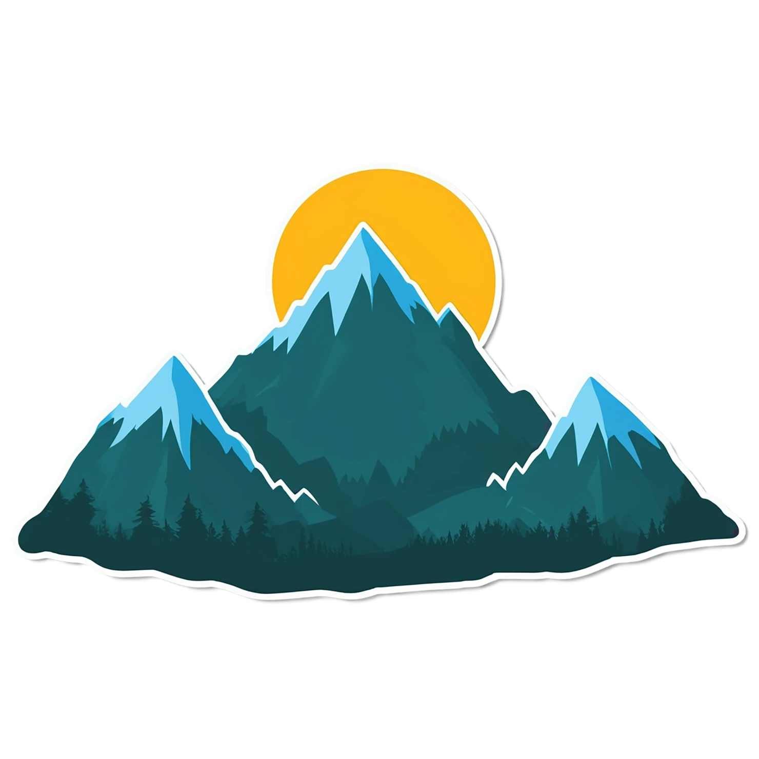 Mountain cute sticker isolated on transparent background #20100
