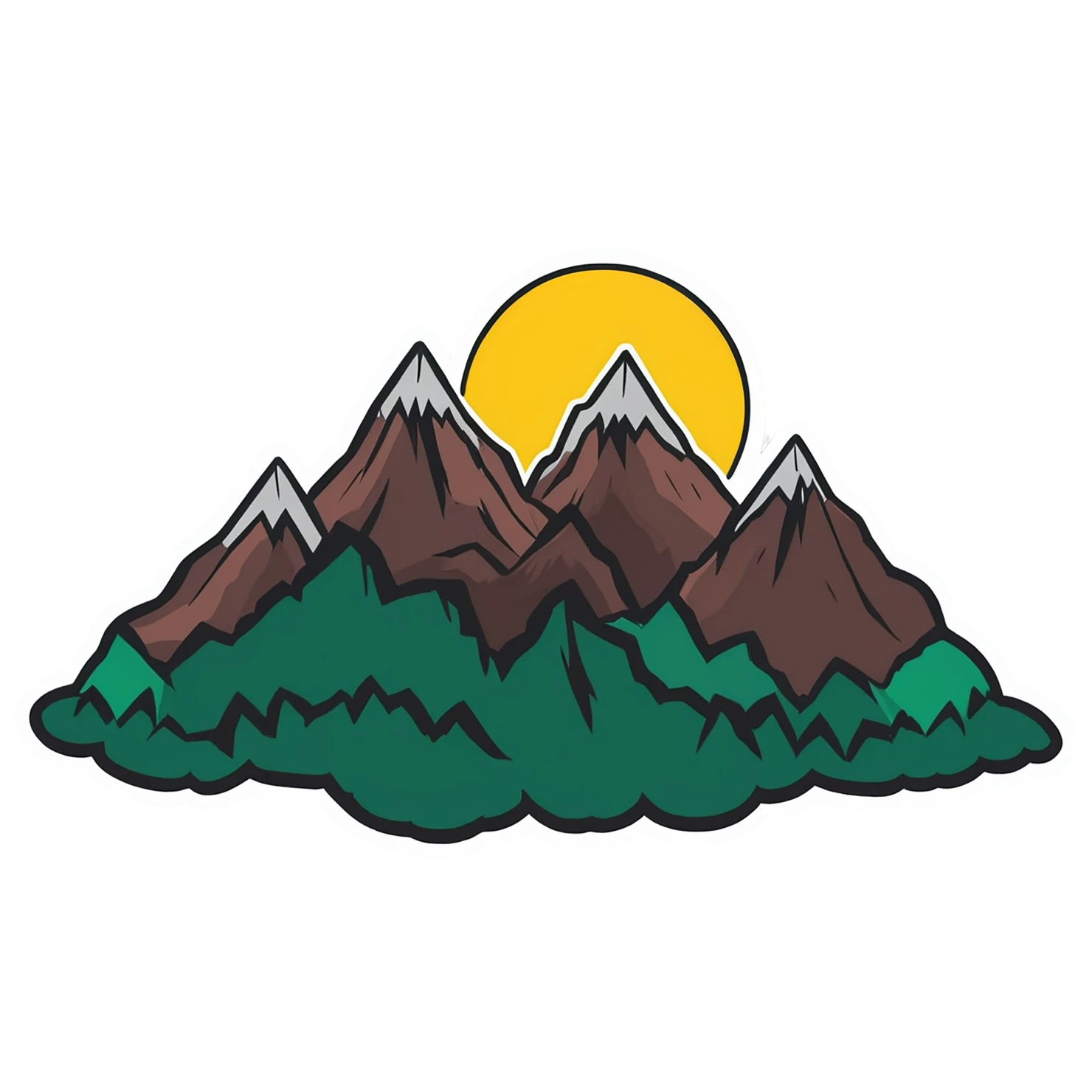 Mountain cute sticker isolated on transparent background #20117