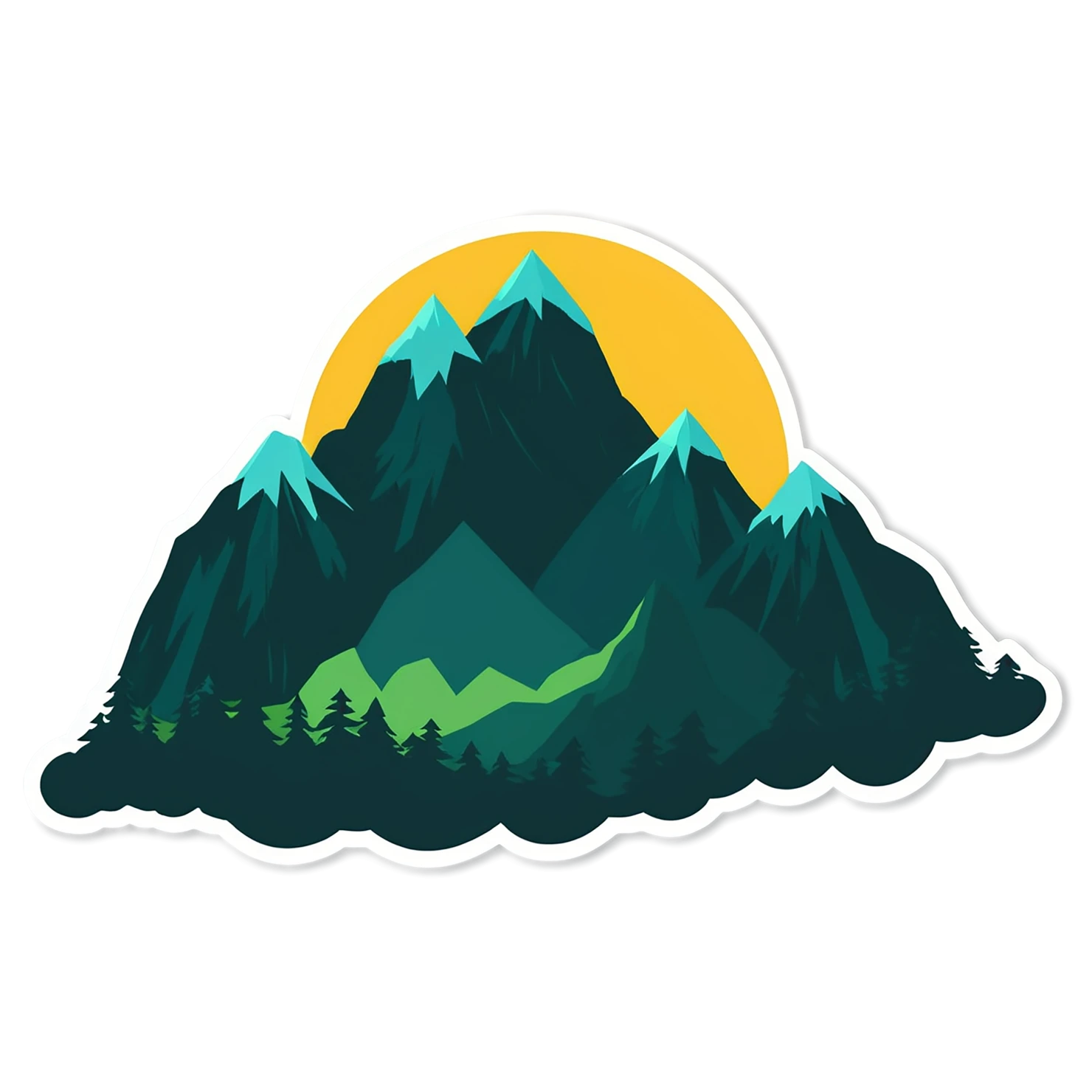 Mountain cute sticker isolated on transparent background #20130