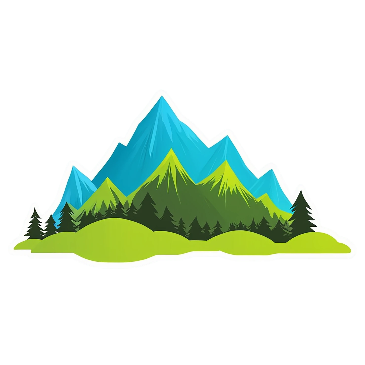 Mountain cute sticker isolated on transparent background #20136