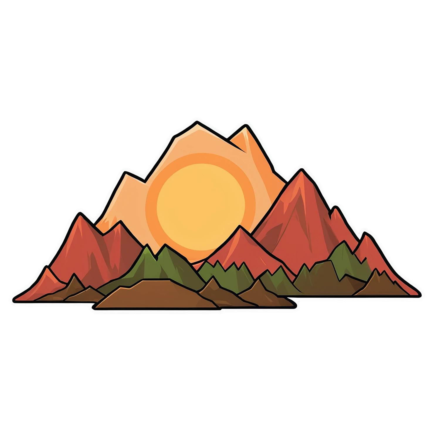 Mountain cute sticker isolated on transparent background #20160