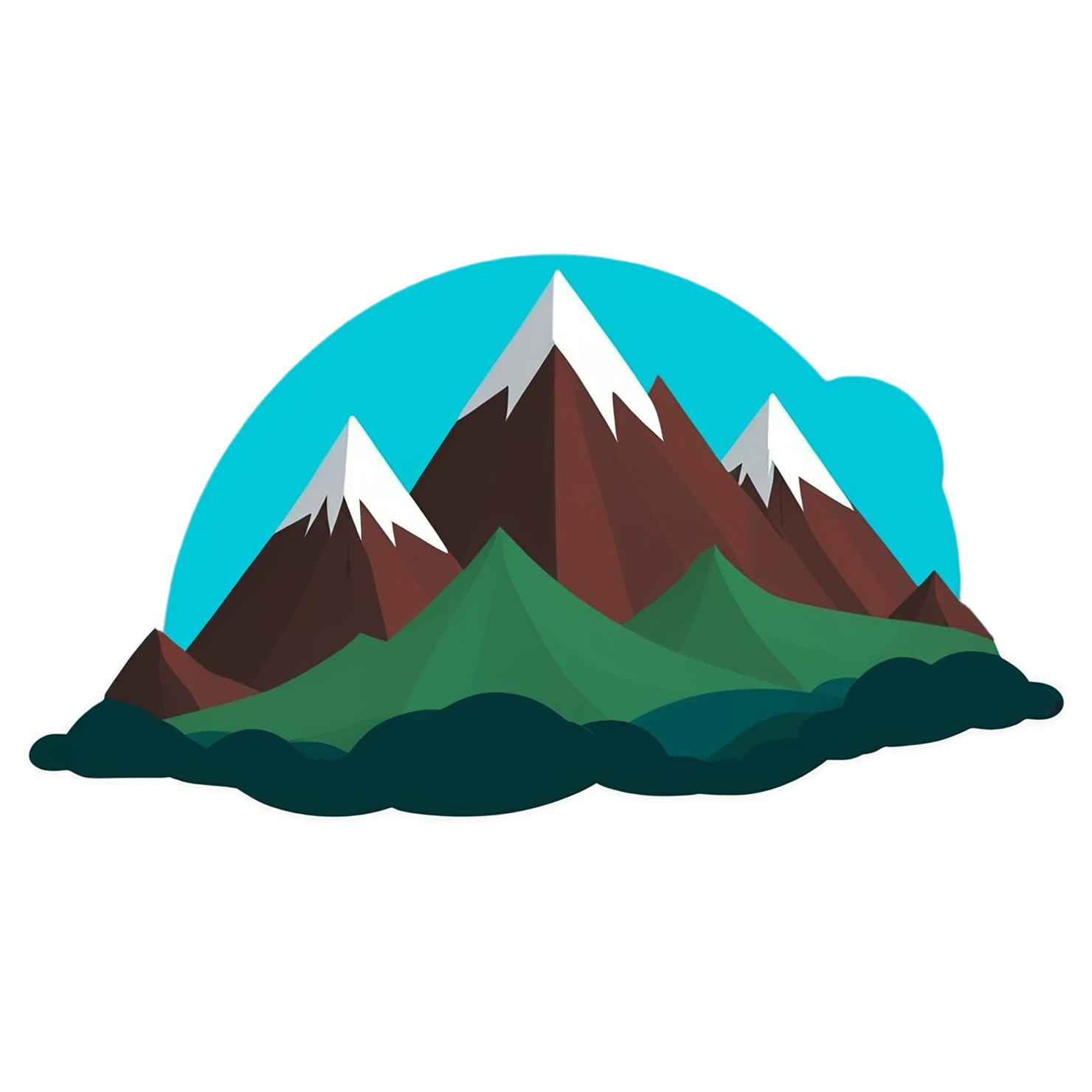 Mountain cute sticker isolated on transparent background #20173