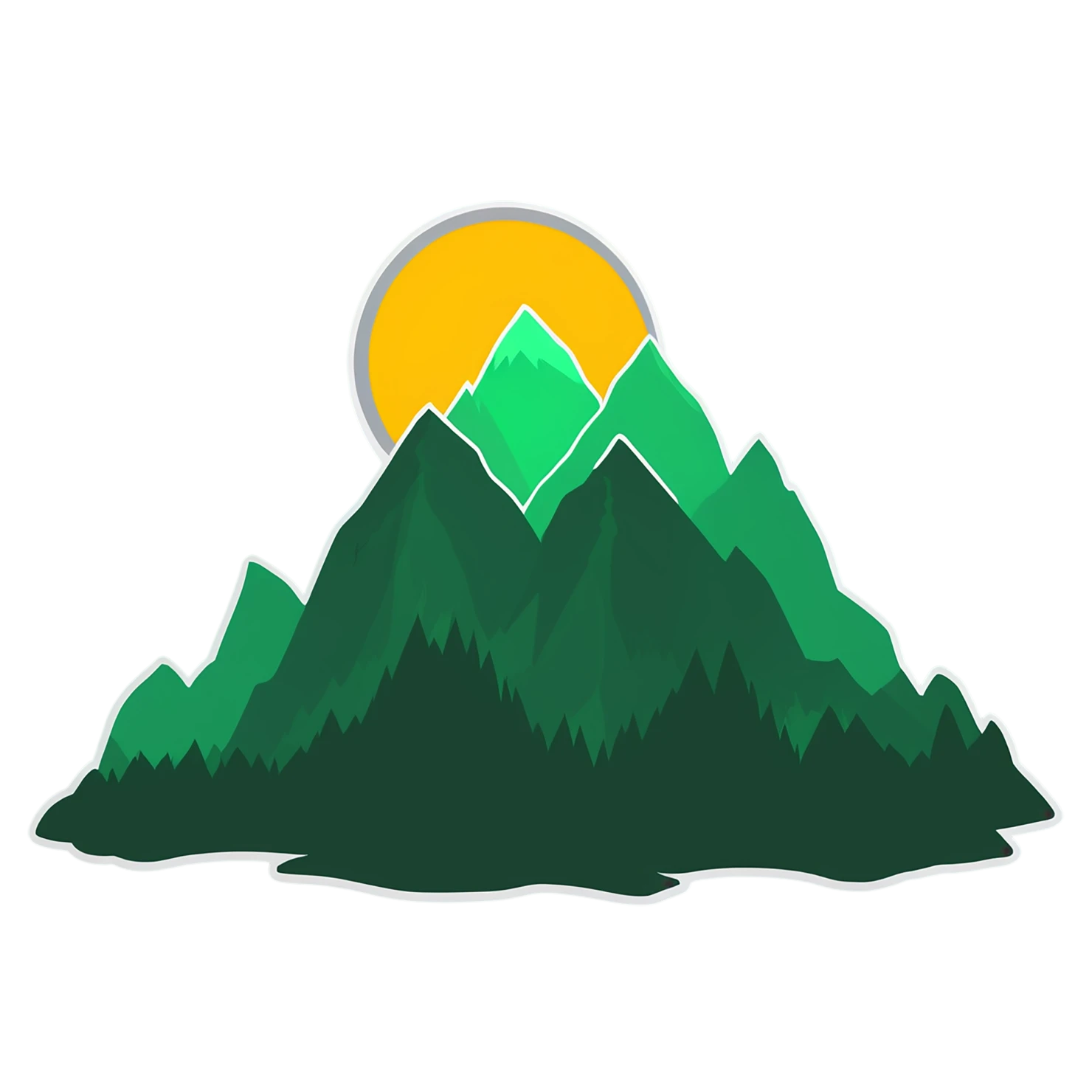 Mountain cute sticker isolated on transparent background #20194