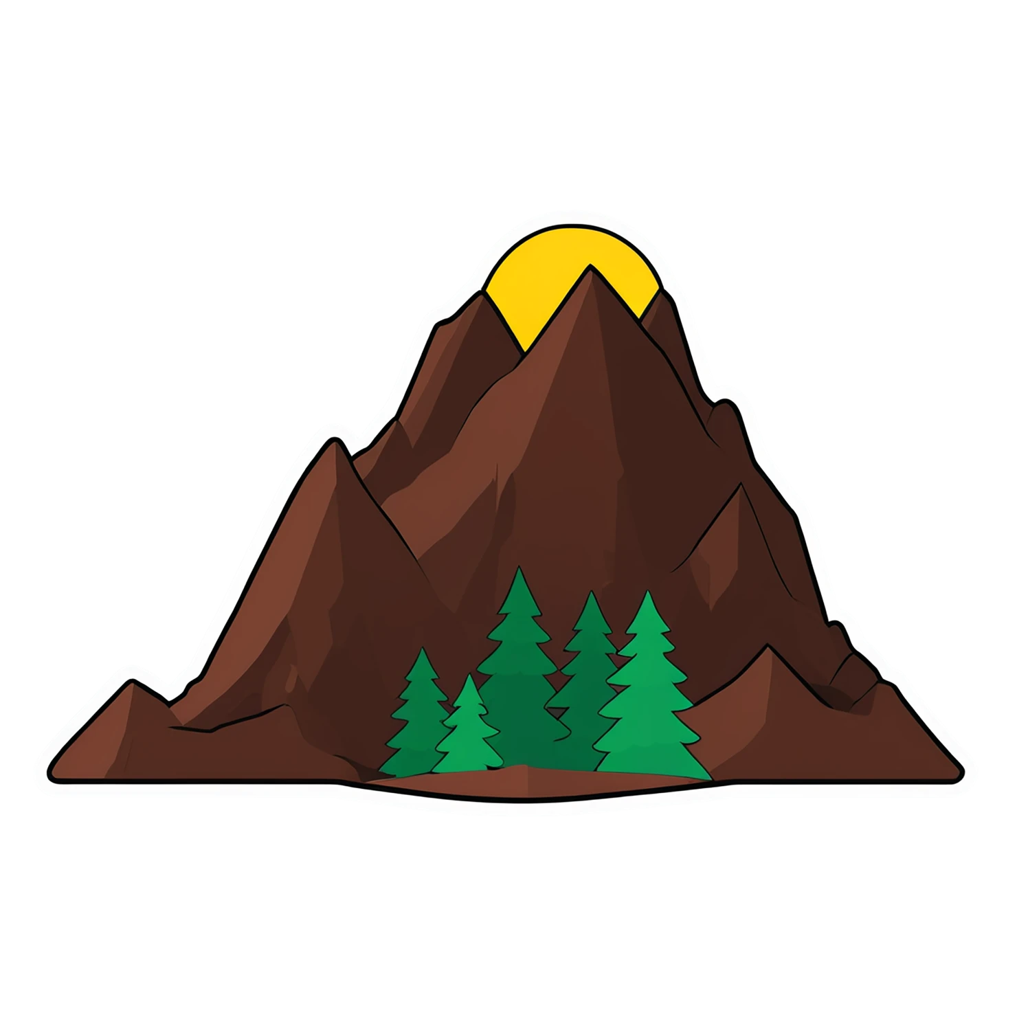 Mountain cute sticker isolated on transparent background #20195