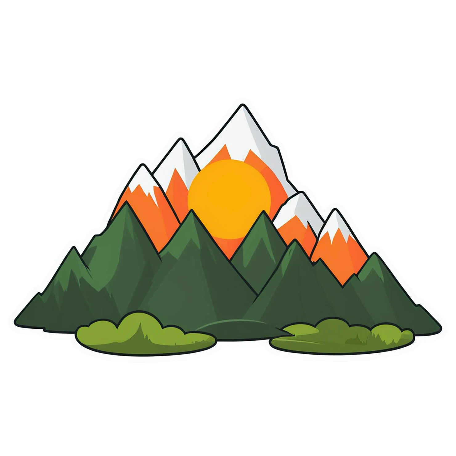 Mountain cute sticker isolated on transparent background #20203