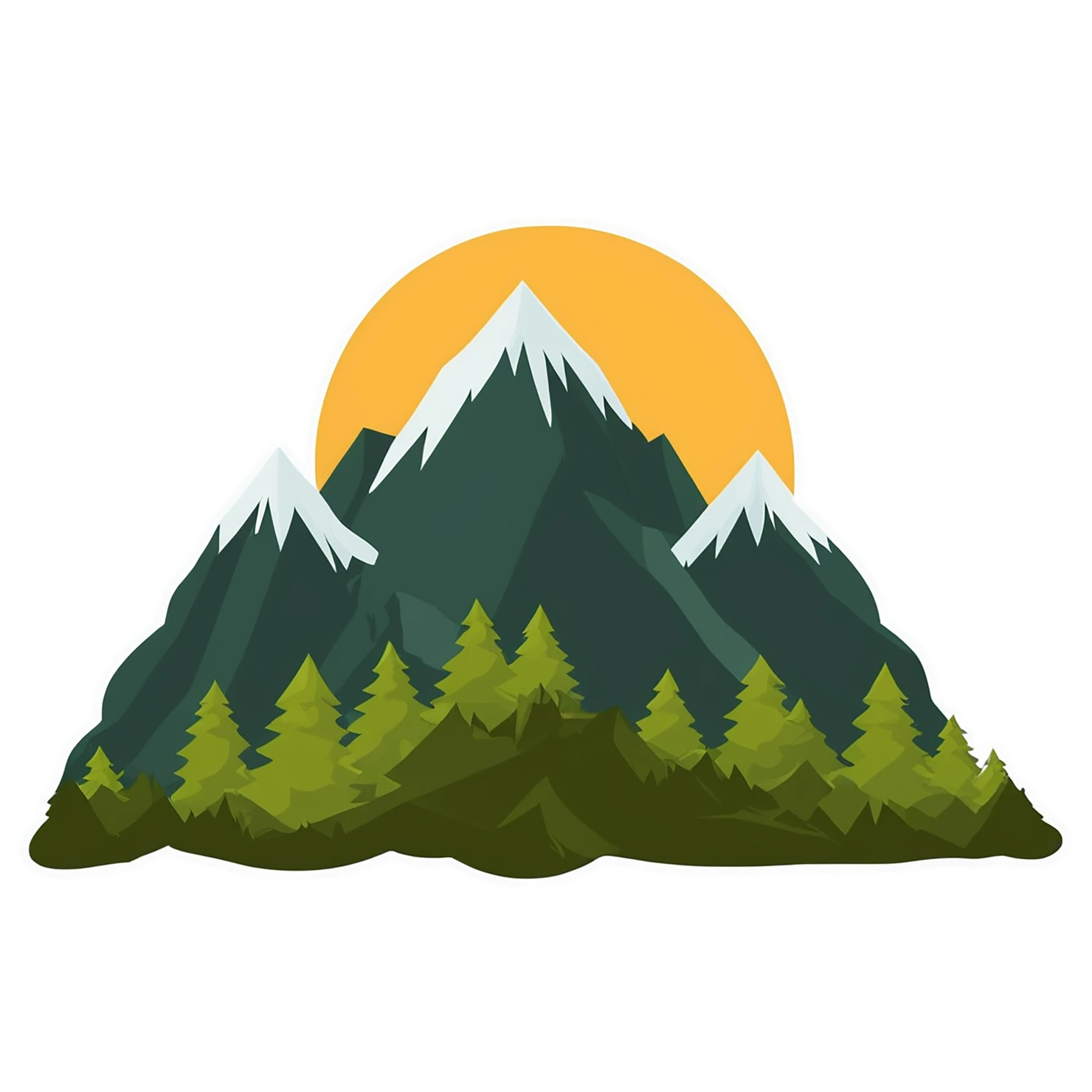 Mountain cute sticker isolated on transparent background #20213