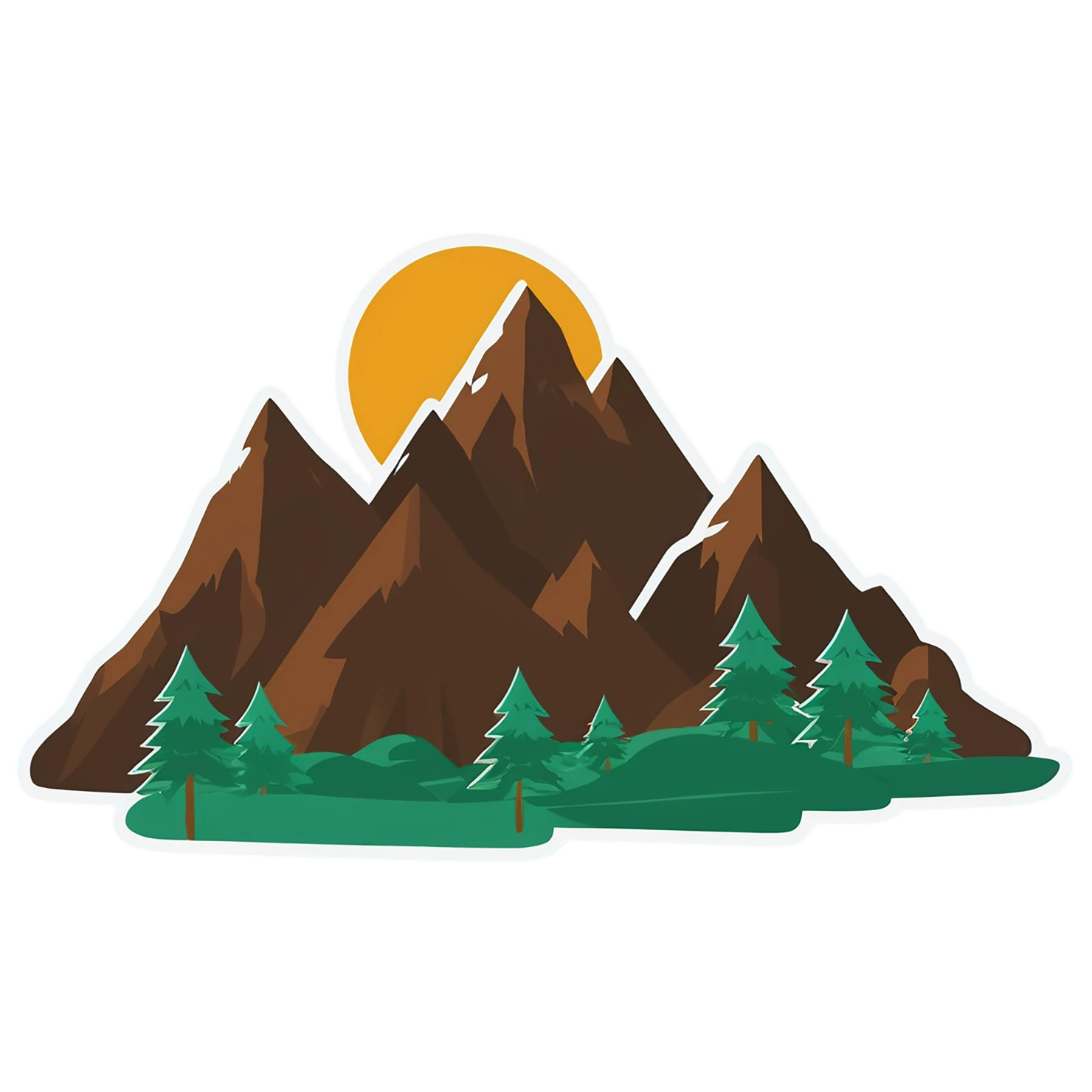 Mountain cute sticker isolated on transparent background #20218