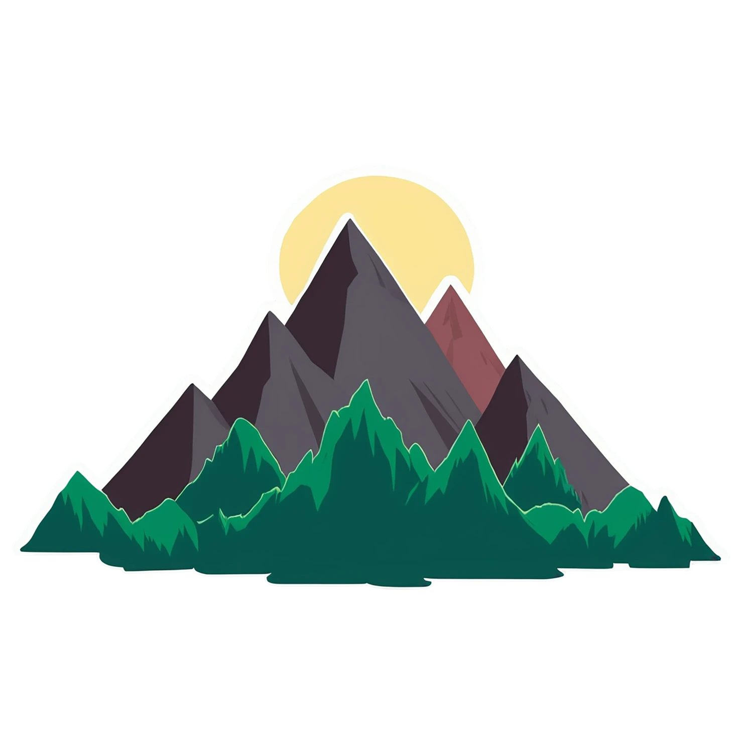 Mountain cute sticker isolated on transparent background #20226
