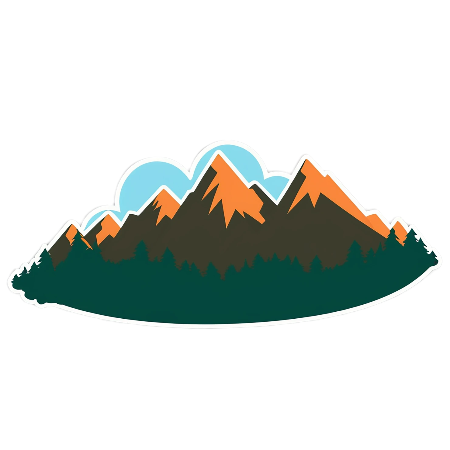 Mountain cute sticker isolated on transparent background #20233