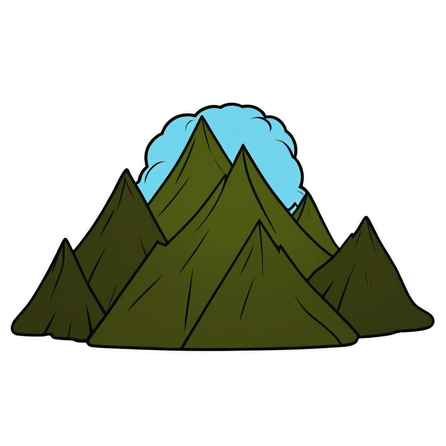 Mountain cute sticker isolated on transparent background #20237