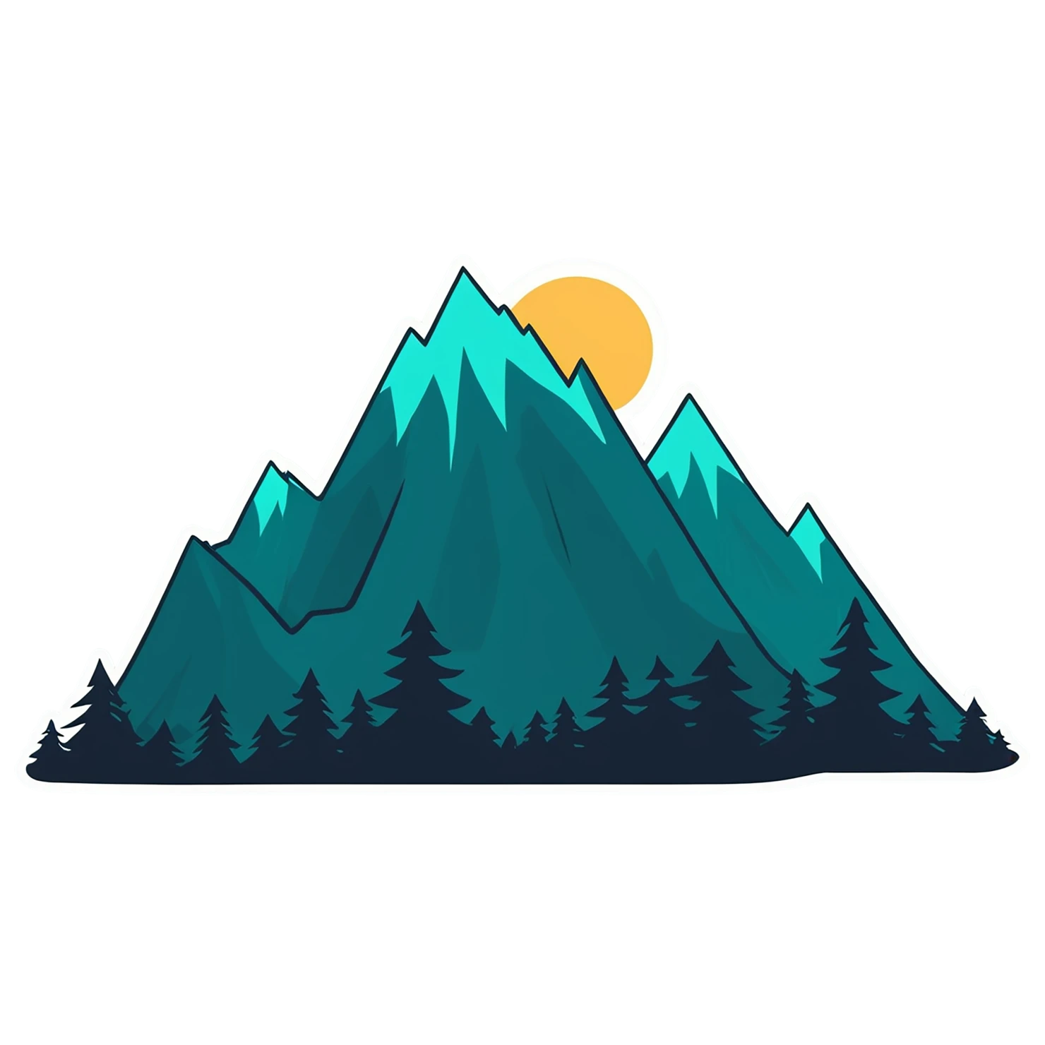 Mountain cute sticker isolated on transparent background #20239