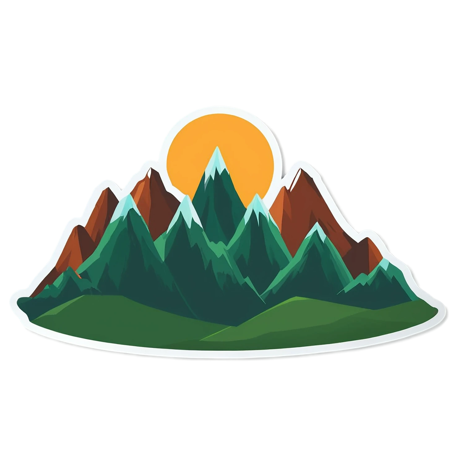 Mountain cute sticker isolated on transparent background #20249