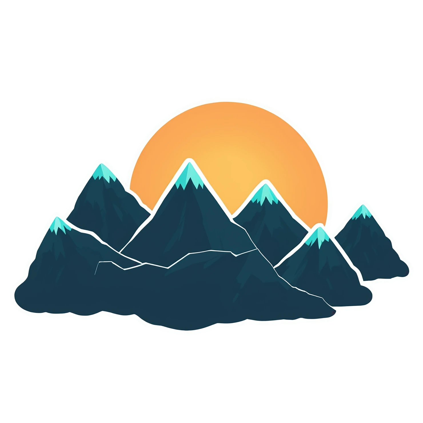 Mountain cute sticker isolated on transparent background #20253