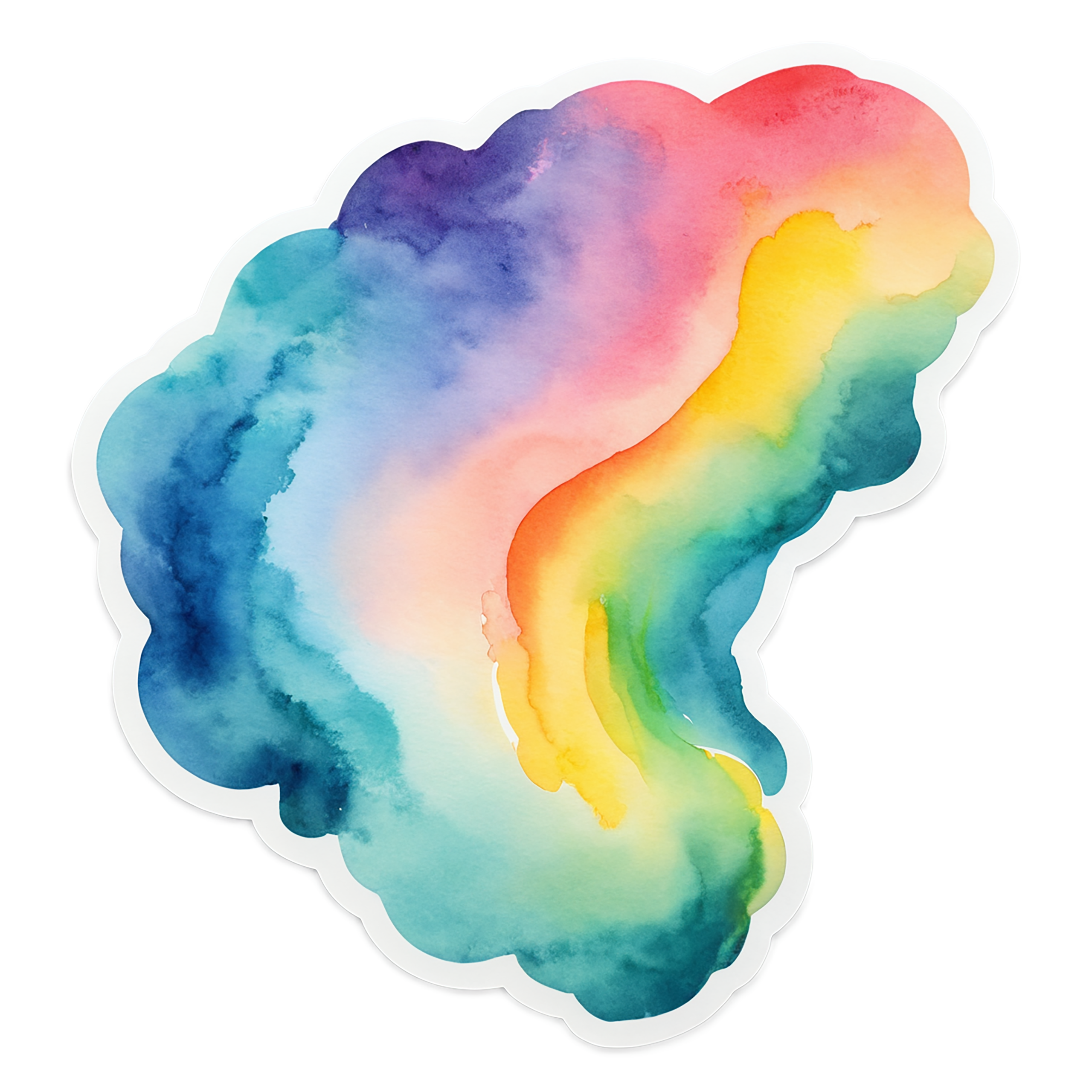 Rainbow watercolor sticker isolated on transparent background #21111