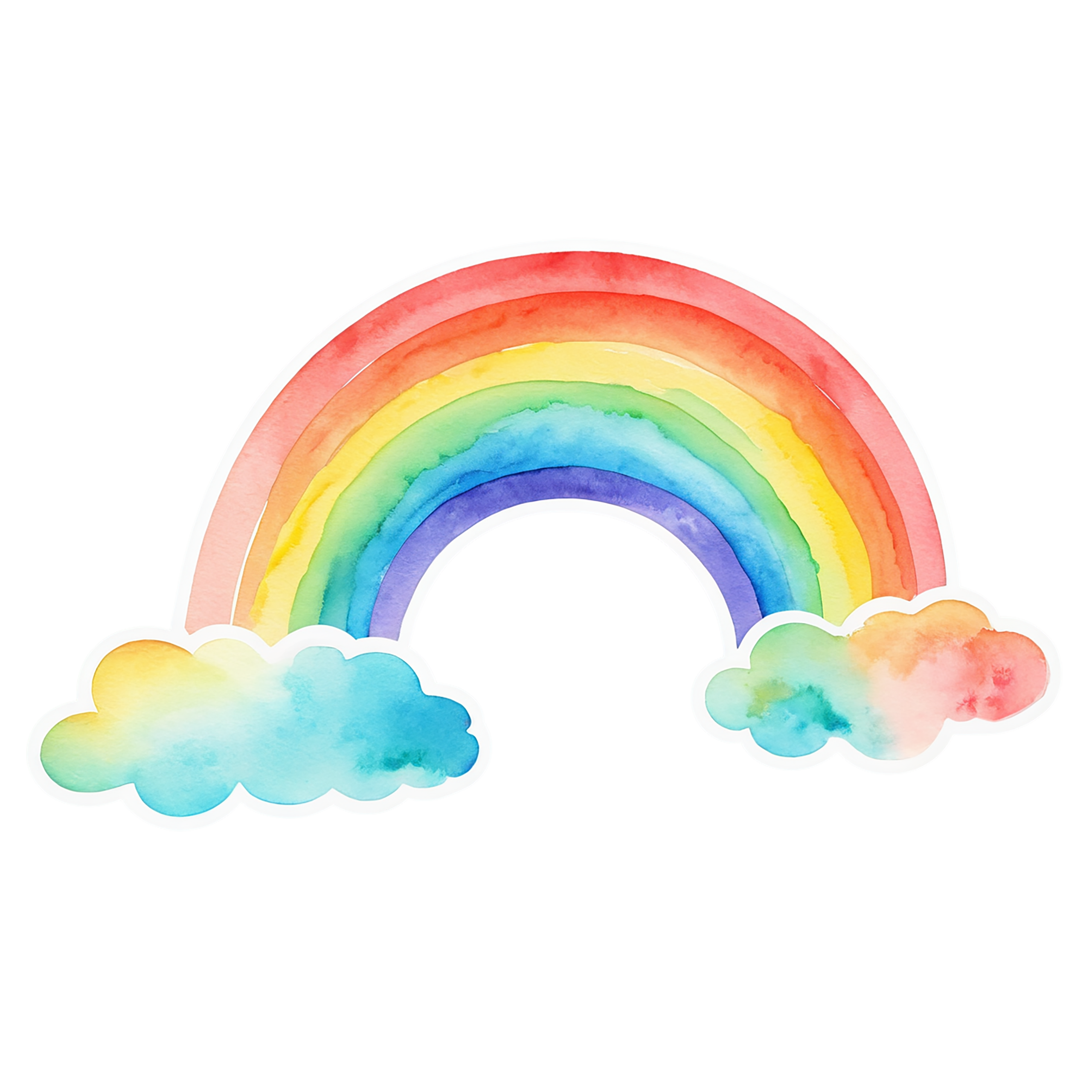 Rainbow watercolor sticker isolated on transparent background #21253