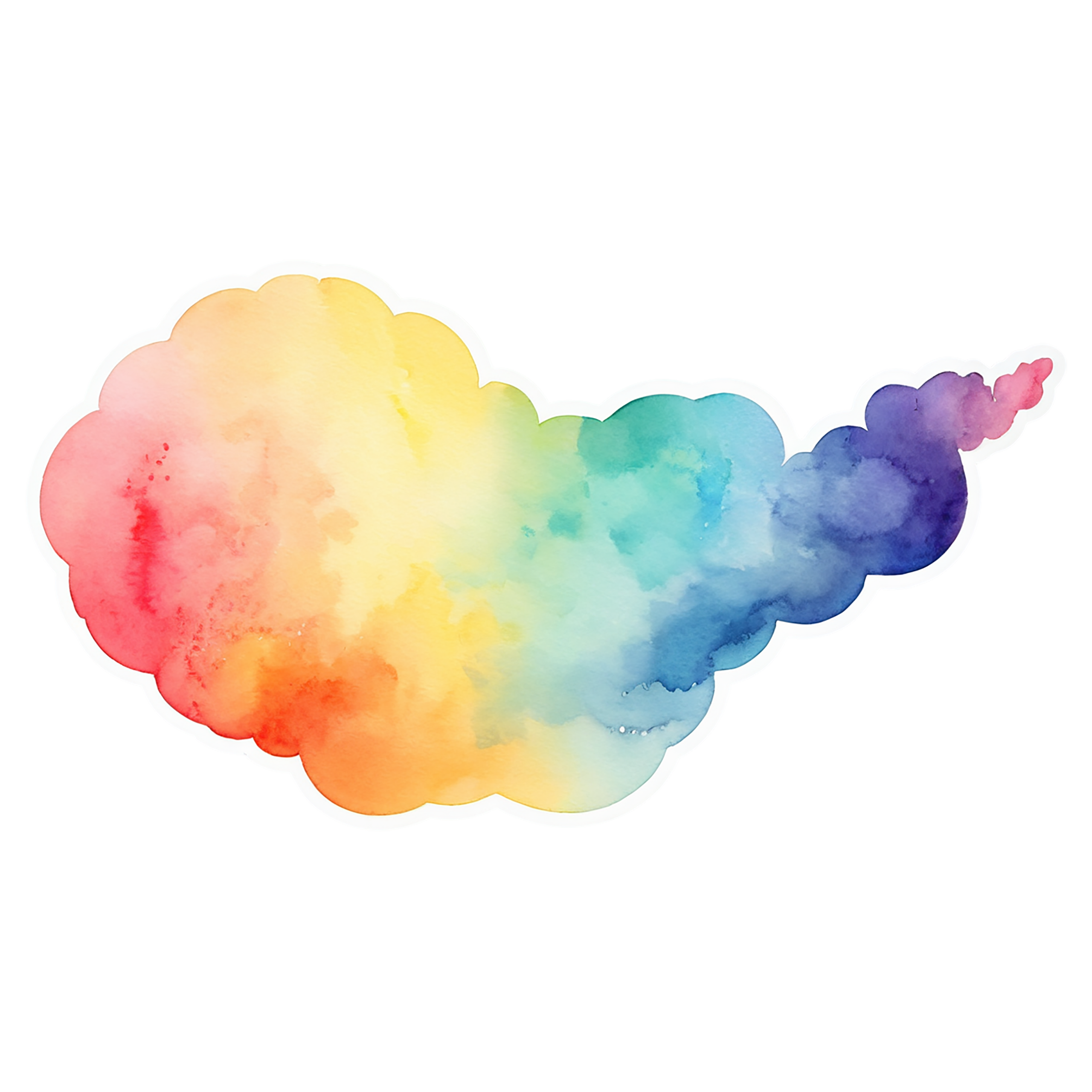 Rainbow watercolor sticker isolated on transparent background #21260