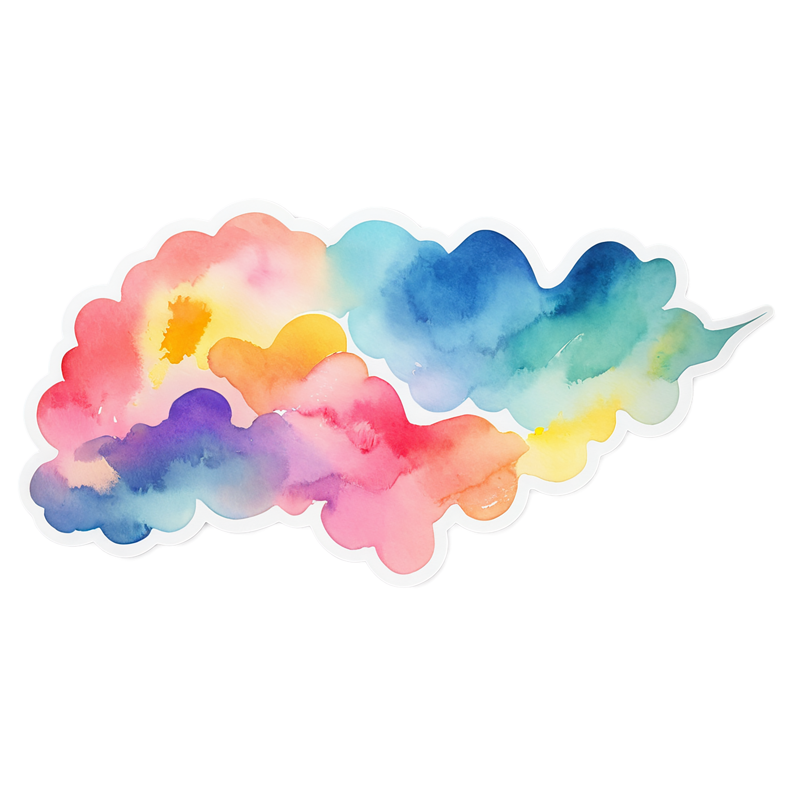 Rainbow watercolor sticker isolated on transparent background #21454