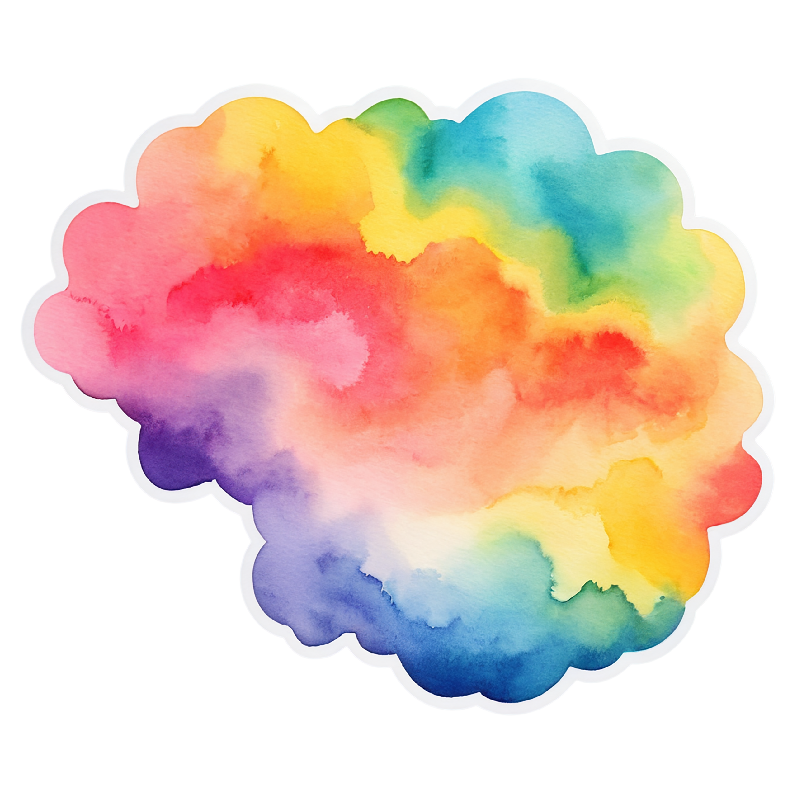 Rainbow watercolor sticker isolated on transparent background #21457