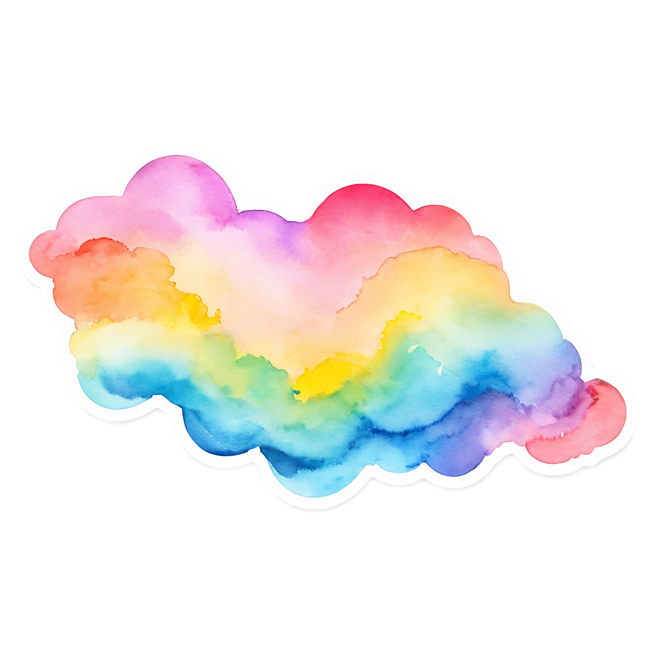 Rainbow watercolor sticker isolated on transparent background #21461